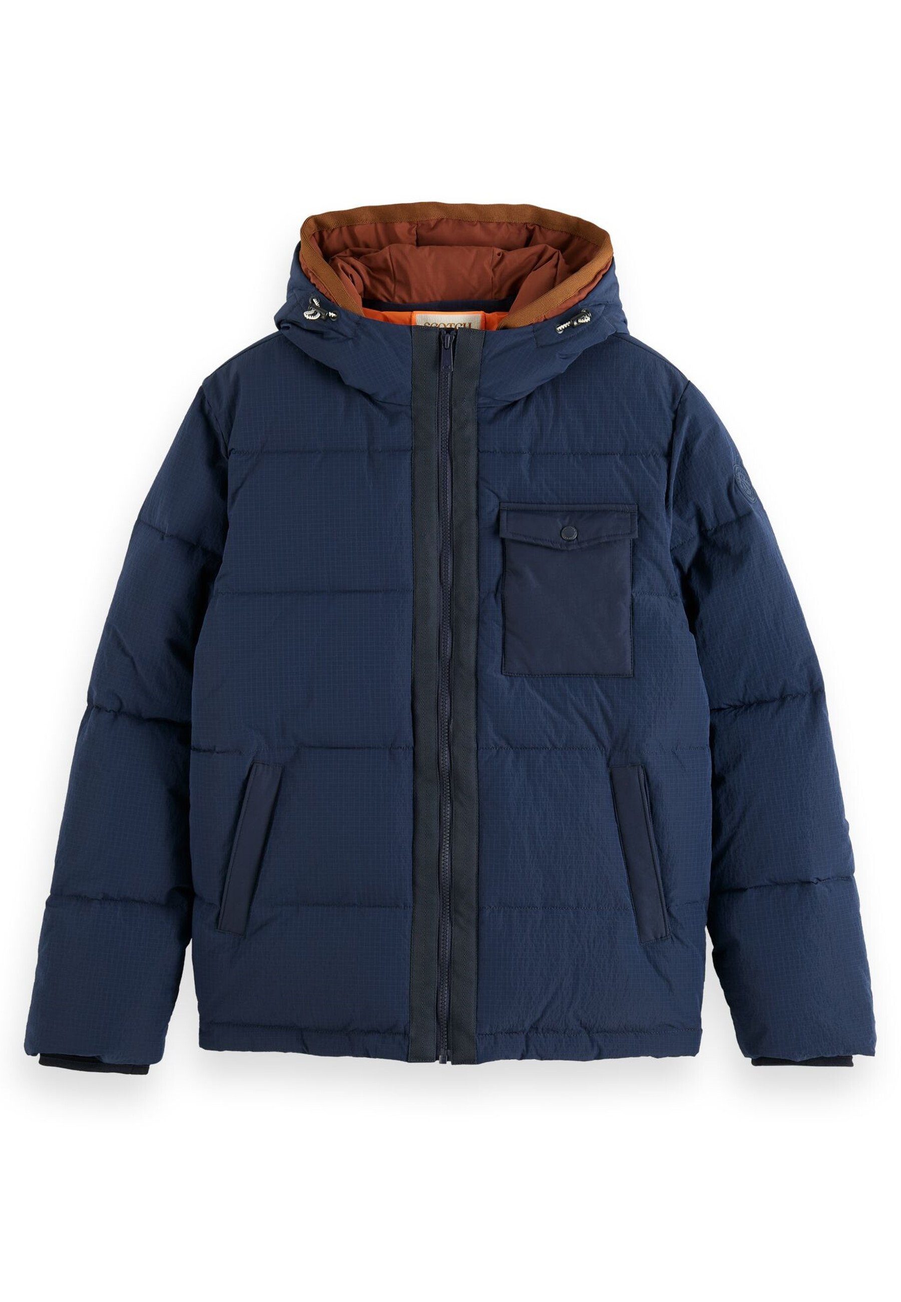 Scotch & Soda gefütterte Jacket Steppjacke (1-St) Jacke blau Warm Hooded mit Puffa