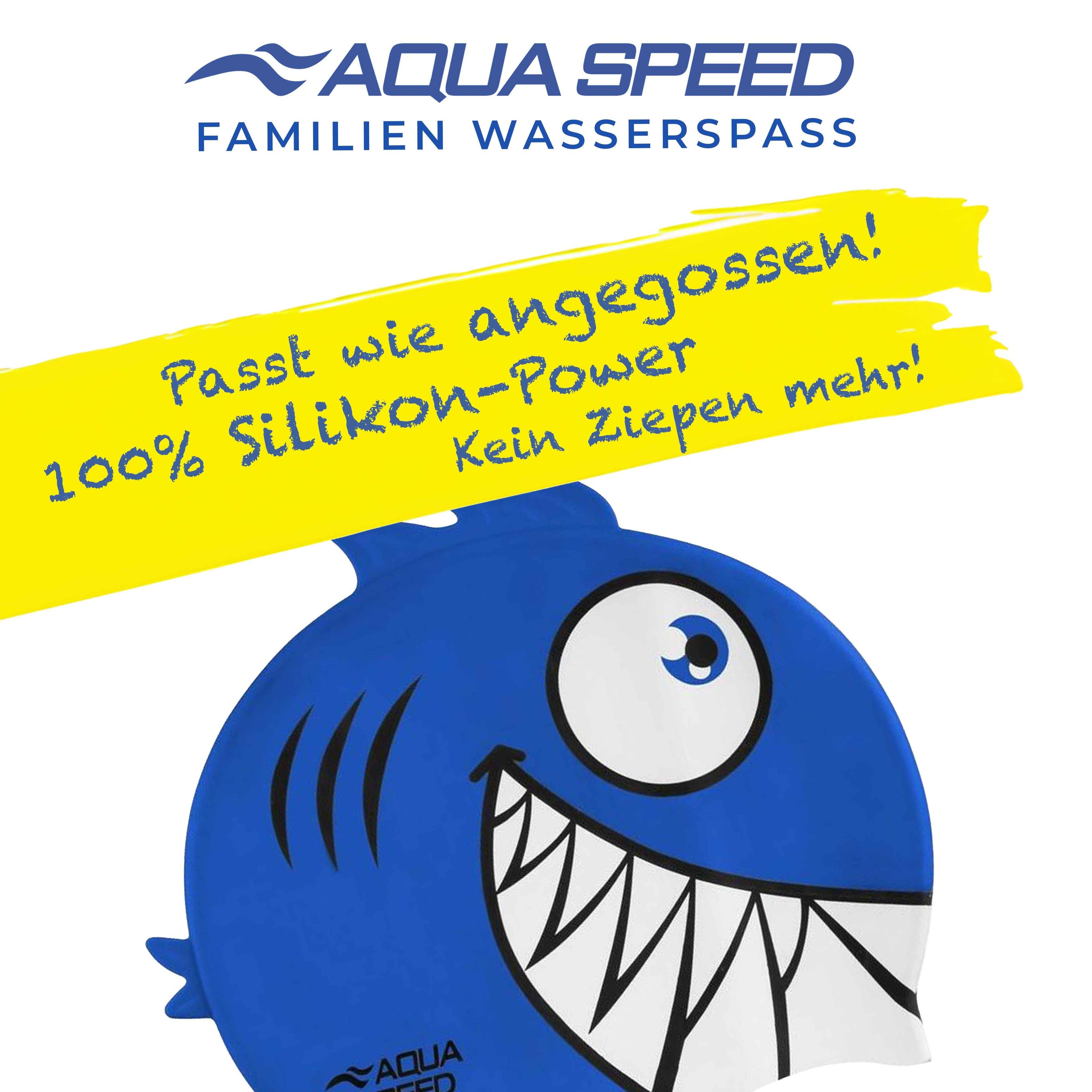 Aqua Speed Badekappe Lustige Kinder-Badehaube 3D-Schwimmhaube mit Flossen & Spaß (Perfekter Sitz & flexibles Silikon – Komfort für kleine Schwimmer), Silikonmaterial – dehnbar, langlebig & sanft zur empfindlichen Haut