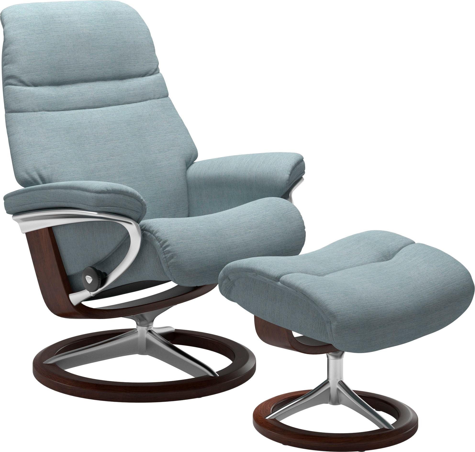 Stressless® Relaxsessel Gestell Größe Braun (Set, S, Base, Sunrise Relaxsessel mit Signature Hocker), mit