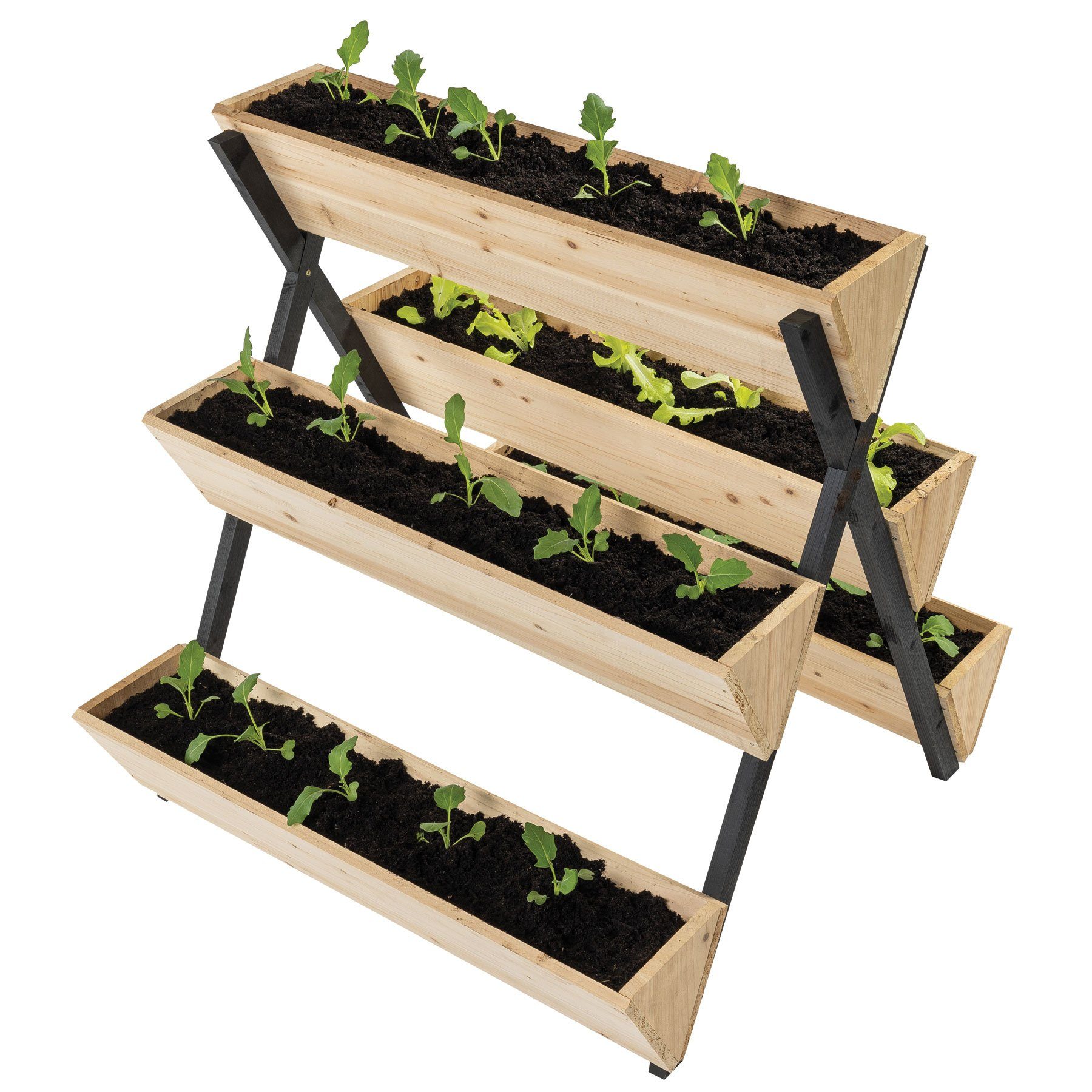 NYVI Pflanzentreppe Blumentreppe NYVIGreen mit 5 Abteilungen - Hochbeet Kräuterbeet (1 St), Pflanzregal für Pflanzen, Gemüse. Kräuter & Blumen - Wetterfest