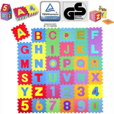 KIDUKU Puzzlematte, 86 Puzzleteile, 86 teilige Puzzlematte TÜV Rheinland geprüft - Kinderspielteppich, Spielmatte, Spielteppich für Baby & Kinder