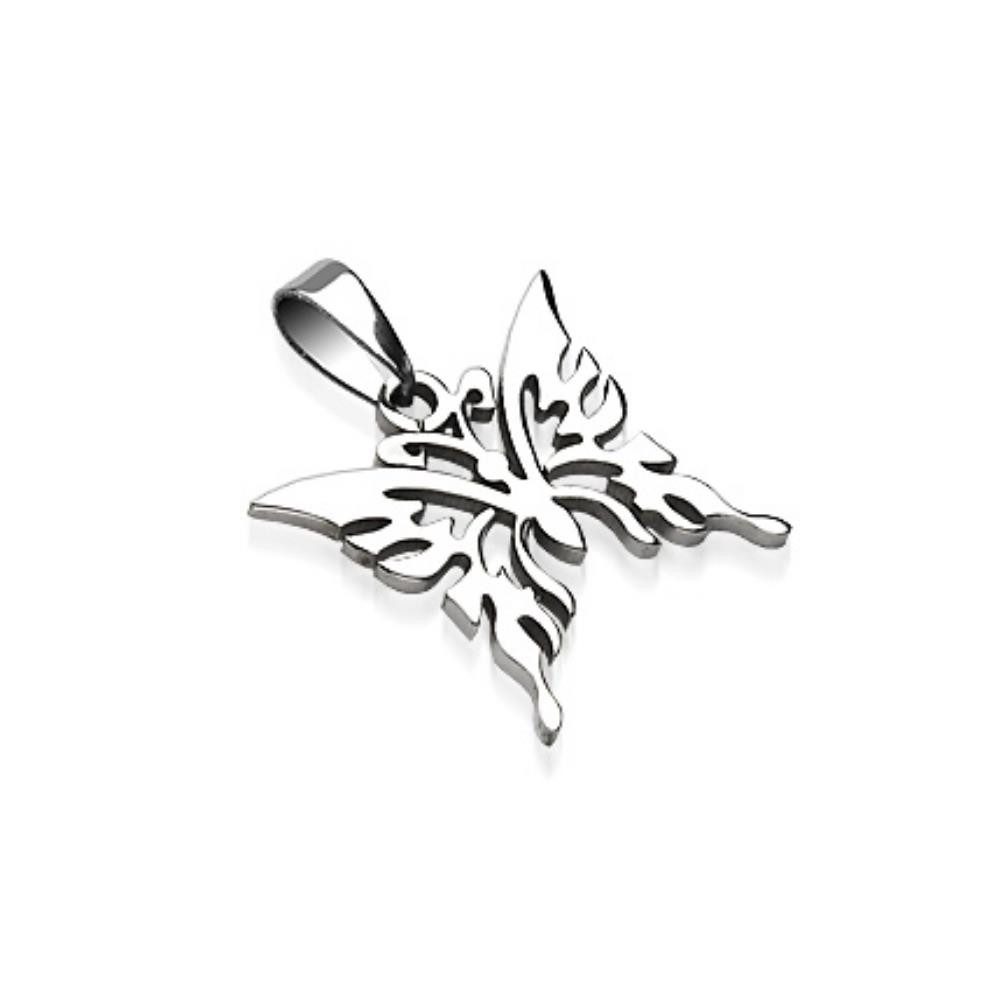 Anhänger Set Anhänger Schmetterling Silber aus Edelstahl Unisex