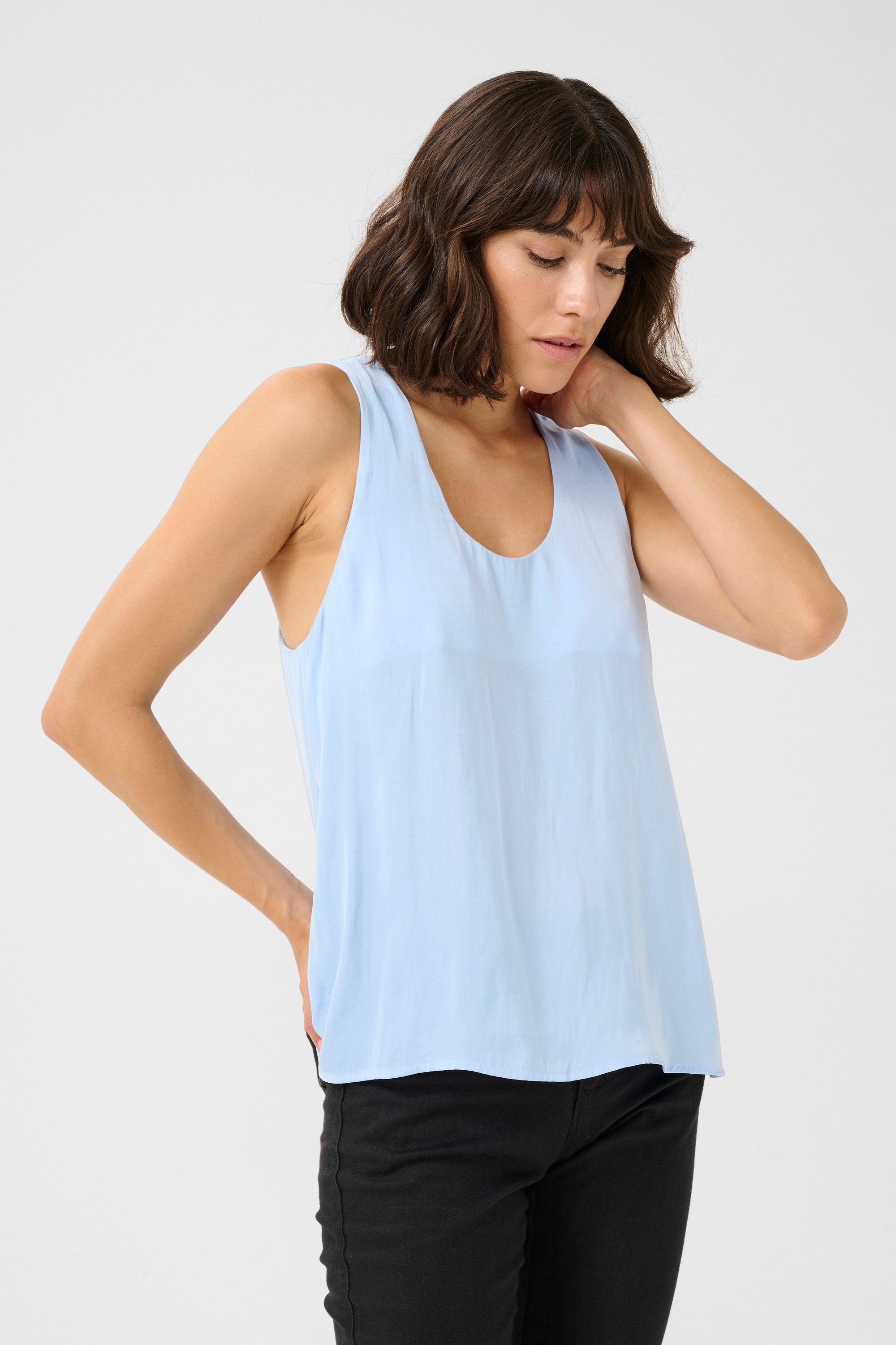 KAFFE Kurzarmbluse Ärmellose Bluse KAallie