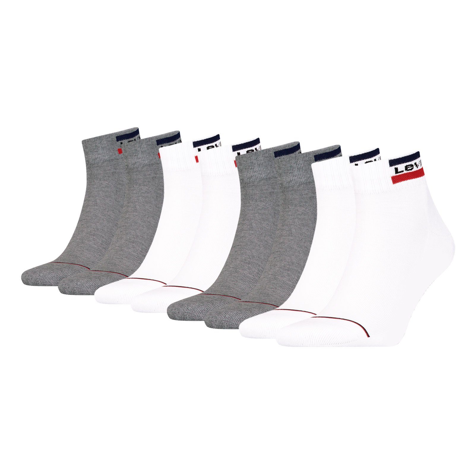 Levi's® Kurzsocken Mid Cut (4-Paar) mit weicher Frottee-Sohle günstig online kaufen