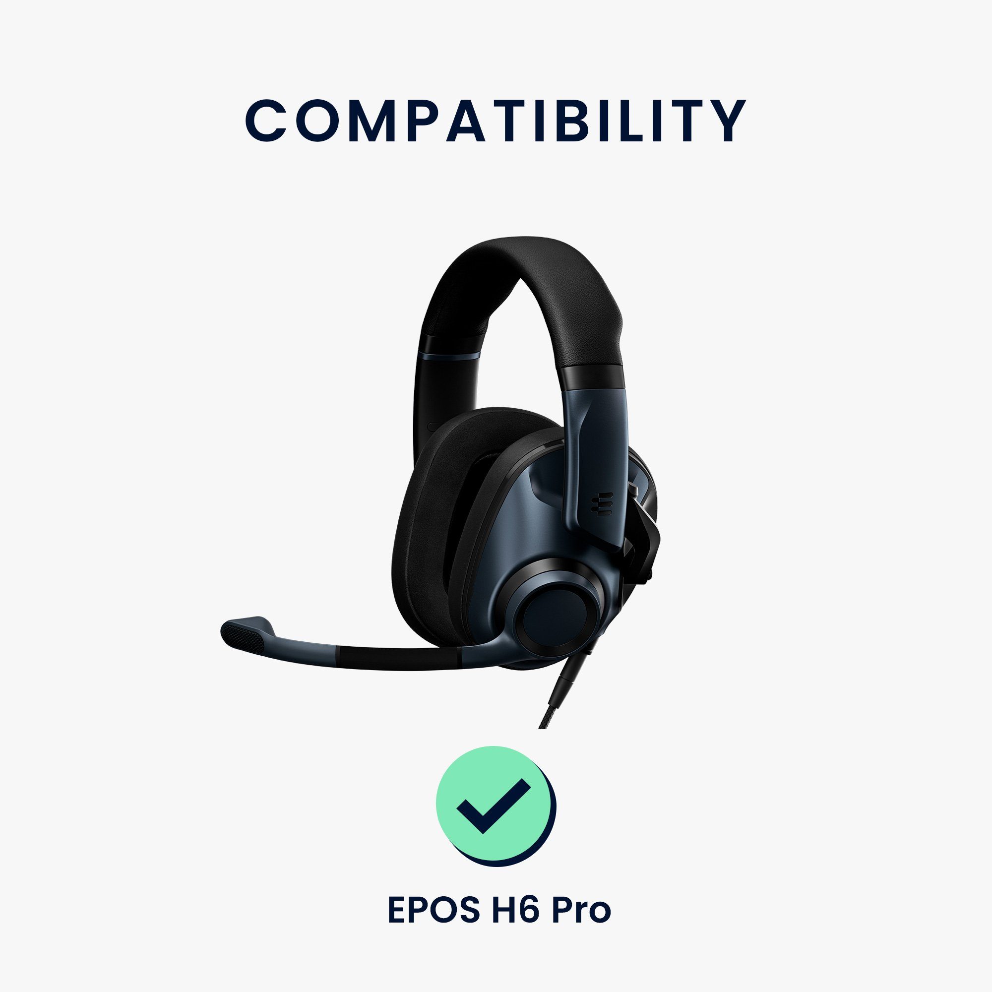 kwmobile 2x - Ear Pro Polster für für H6 EPOS Kopfhörer Ohr (Ohrpolster Polster Ohrpolster Headphones) Kunstleder Over