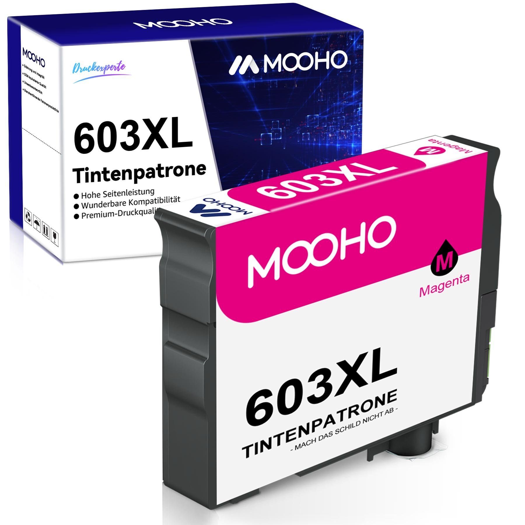 MOOHO ersetzt 603XL für EPSON XP 2100 2105 2150 WF 2810DWF Tintenpatrone Magenta