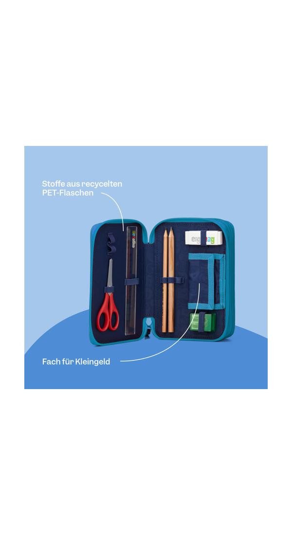 ergobag Federmäppchen Maxi Mäppchen, (41-tlg), mit Stiften befüllt