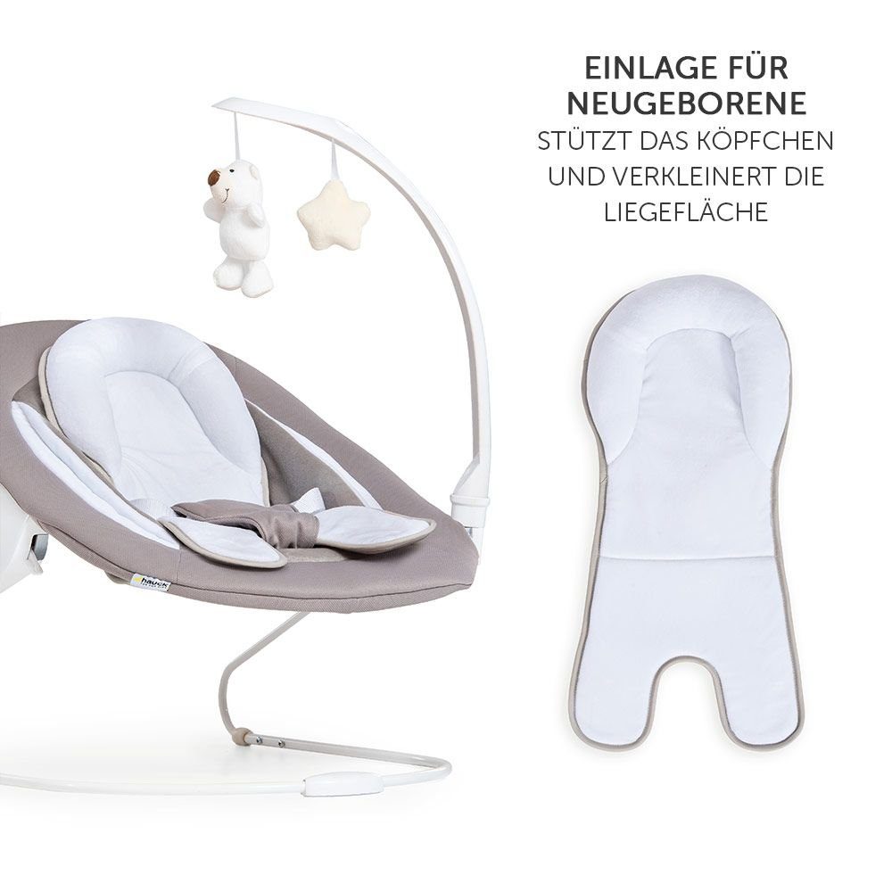 Deluxe Hochstuhl Aufsatz Plus Neugeborene, ab Babystuhl für Set Natur Tisch Geburt, Hauck Holz Sitzkissen, Beta (Set, 5 Newborn - St),