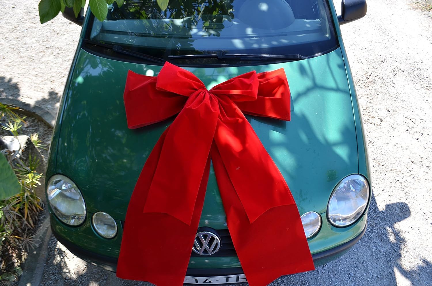 Schleifenparadies Geschenkpapier wetterfeste große und elegante rote Schleife, Geschenkschleife, robuste, elegante Schleife für Geschenke, für Innen und Außenbereich