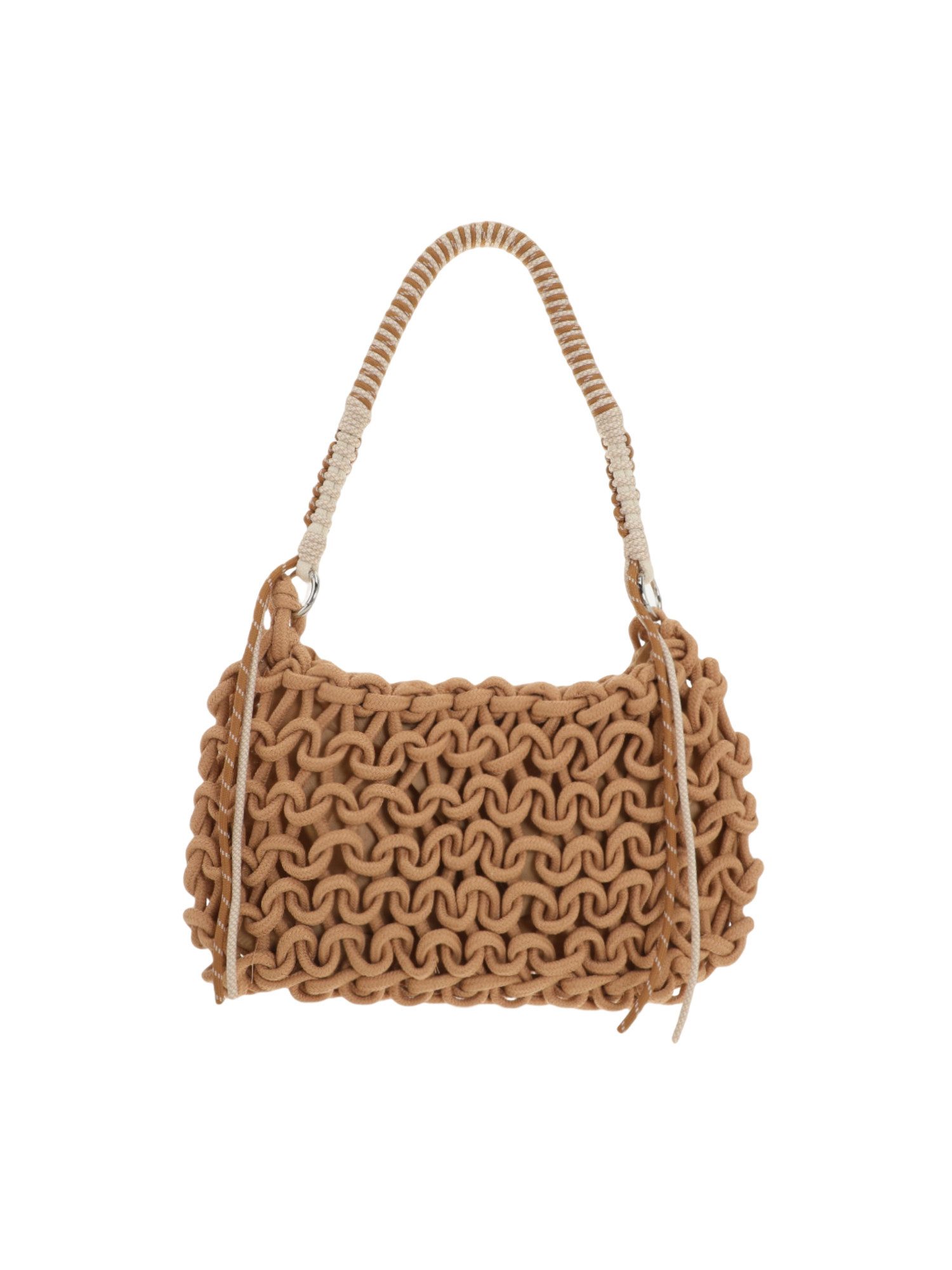 BRISE TASCHE Schultertasche Brise Damen Schultertasche aus Textil – Seiltasche im Flechtdesign, Geflochten Leicht Sommerlich