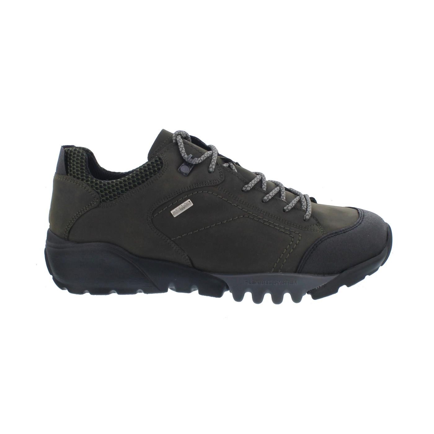 Waldläufer H-Fritz Outdoor Halbschuh, Gummi/Nubuk/Net, Schwarz / Ficht Schnürschuh