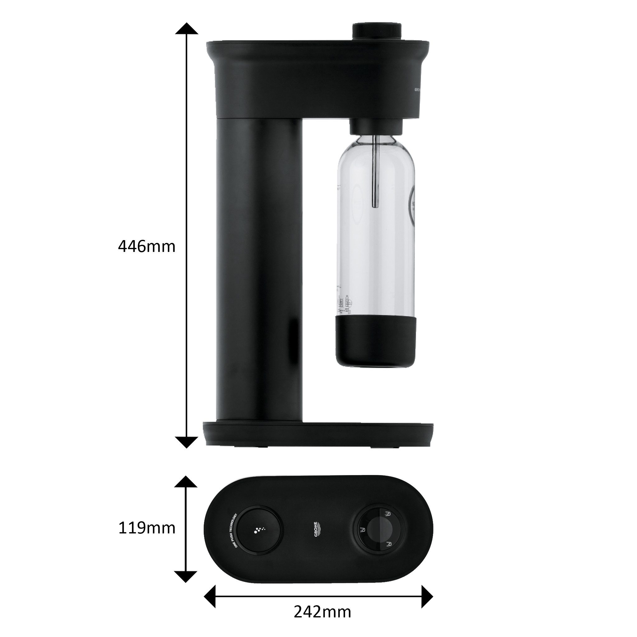 Grohe Wassersprudler Blue Fizz Wassersprudler, Advanced Couple Set, schwarz (31946K00)