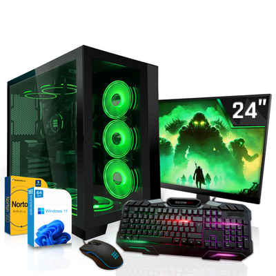 SYSTEMTREFF Gaming-PC-Komplettsystem (24", Intel Core i9 14900F, GeForce RTX 4060 Ti, 32 GB RAM, 1000 GB SSD, Windows 11, WLAN)