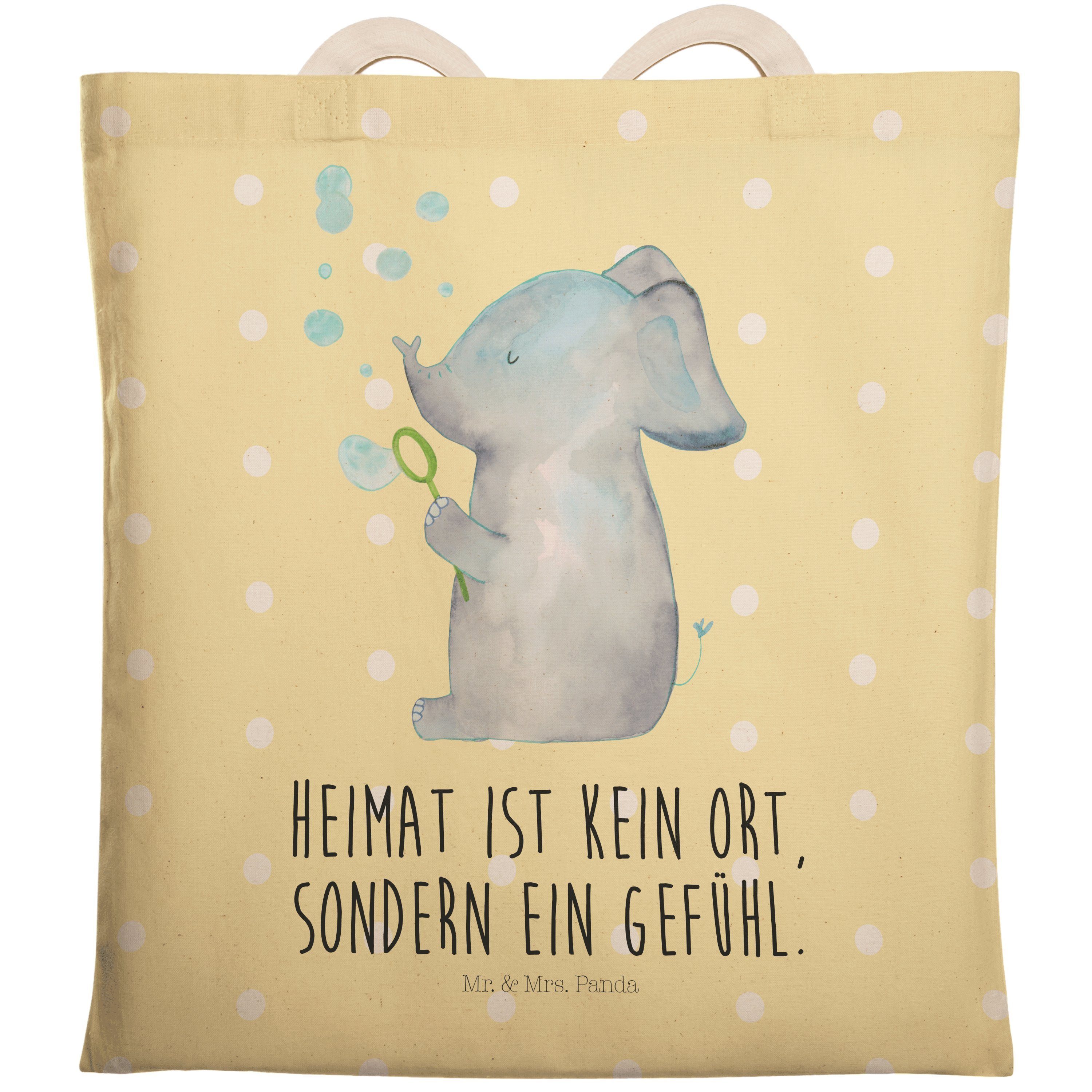 Mr. & Mrs. Panda Tragetasche »Elefant Seifenblasen Gelb Pastell