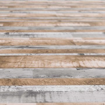 ANRO Tischdecke Tischdecke Wachstuch Holz Grau Robust Wasserabweisend Breite 140 cm, Geprägt