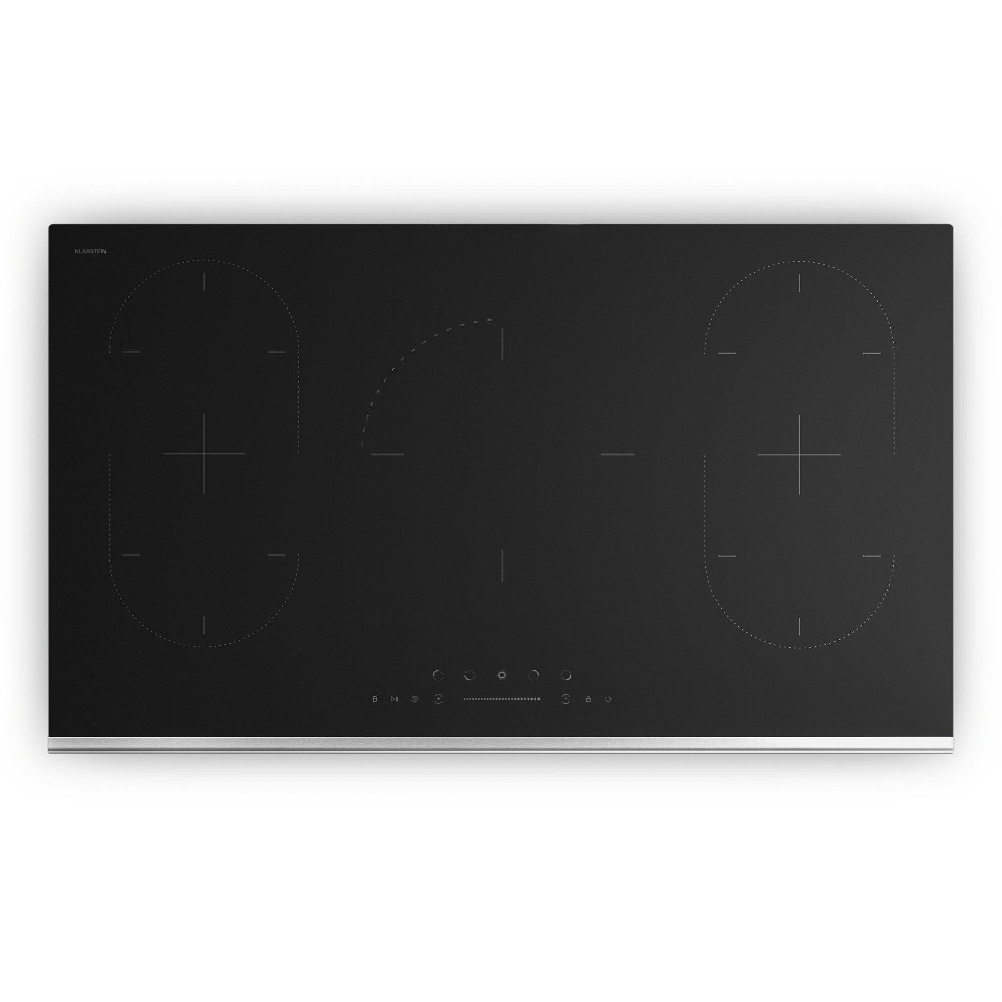 Klarstein Induktions-Kochfeld Verosteel, Elektrische Kochfelder 5 Kochzonen Flex 9300 W Touch Timer