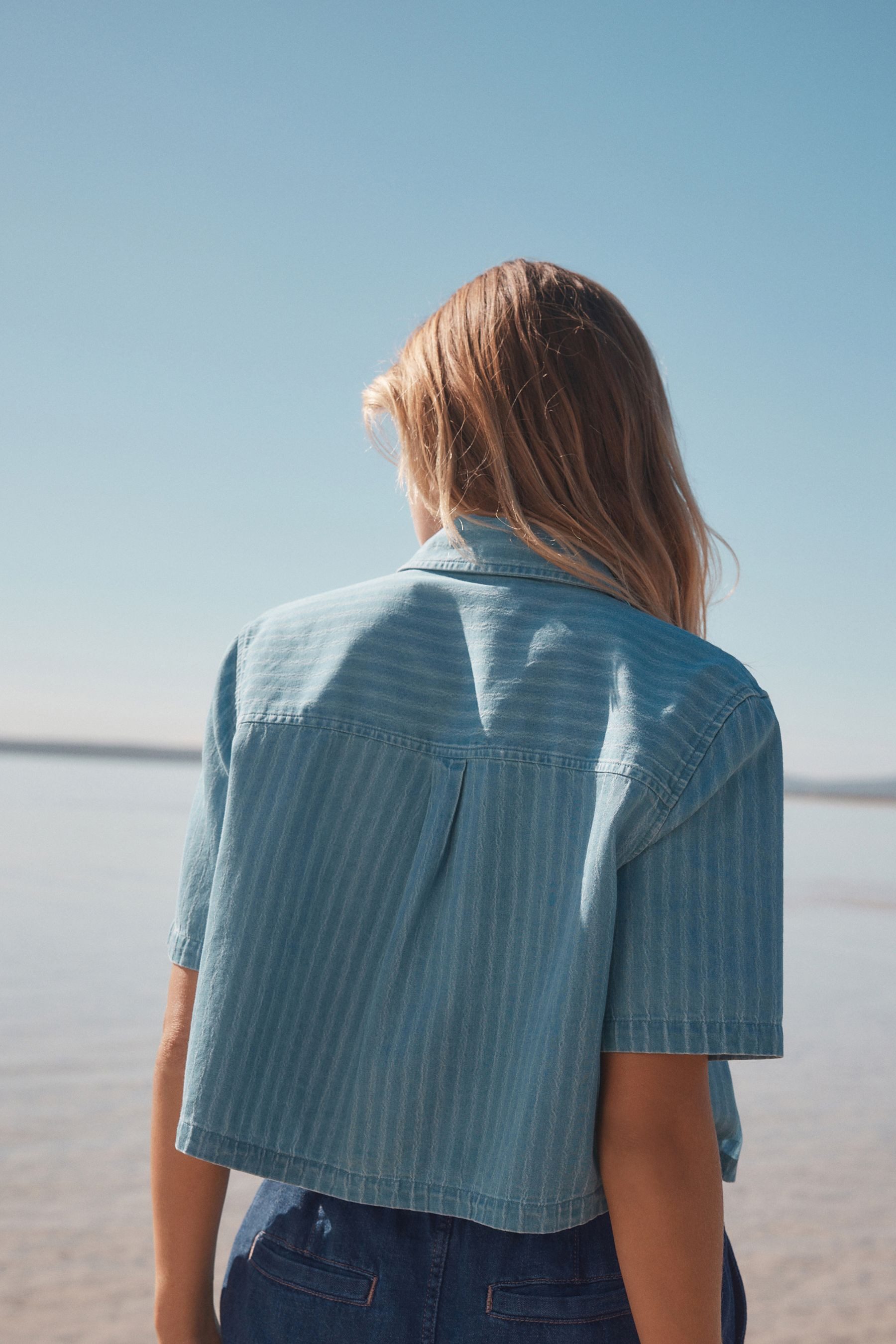 Next Jeanshemd Kurzärmeliges Jeanshemd aus 100 % günstig online kaufen