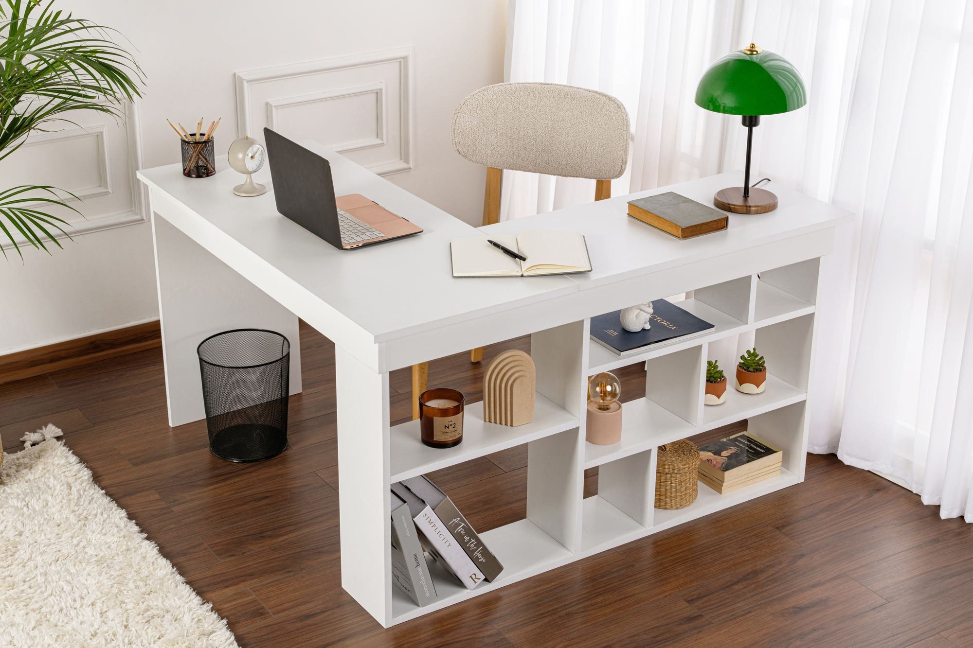 Skye Decor Schreibtisch (Einzelartikel), mit Stauraum integrierte Ablagefächer modernes Design