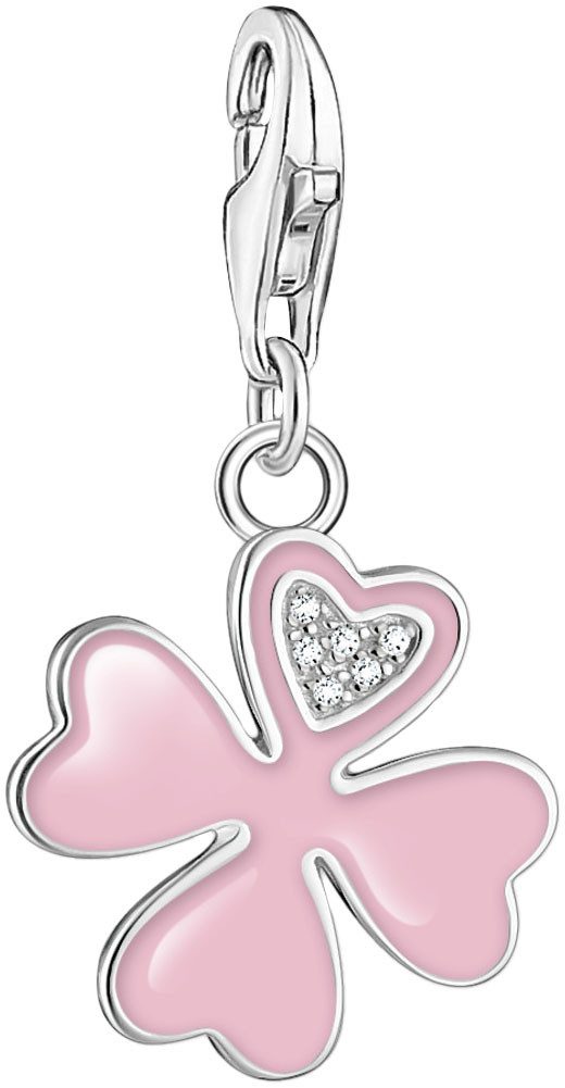THOMAS SABO Charm-Einhänger Kleeblatt Silber, 2022-041-9, mit Zirkonia (synth)
