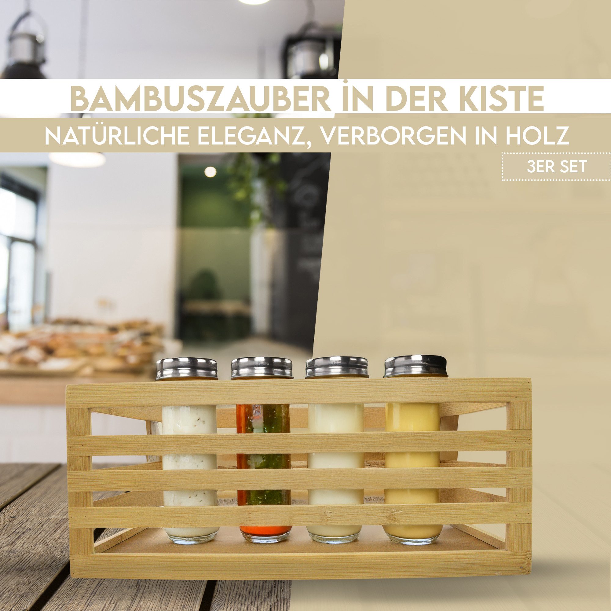 hausleben Aufbewahrungsbox Holzboxen zur Aufbewahrung 3er Set Küche, Bad, Wohnen (1 St), Dekorative Ordnungshelfer mit natürlicher Eleganz