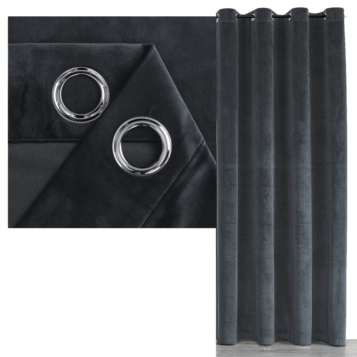 Vorhang SAMT Vorhang Ösen Verdunkelungsvorhang abdunkelnd, Ösen (1 St), abdunkelnd, Polyester, verdunkelnd