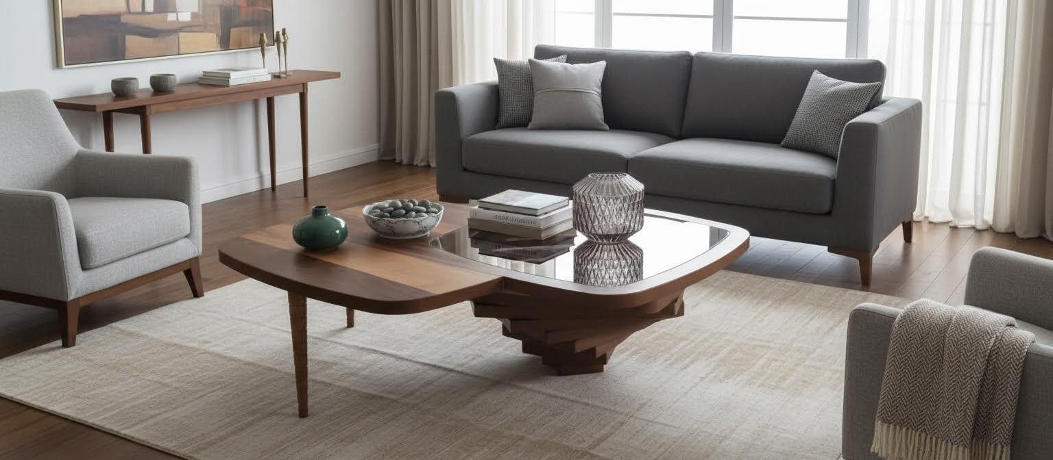 Couchtisch Eleganter minimalistischer Tisch in Braun für stilvolles Wohnen