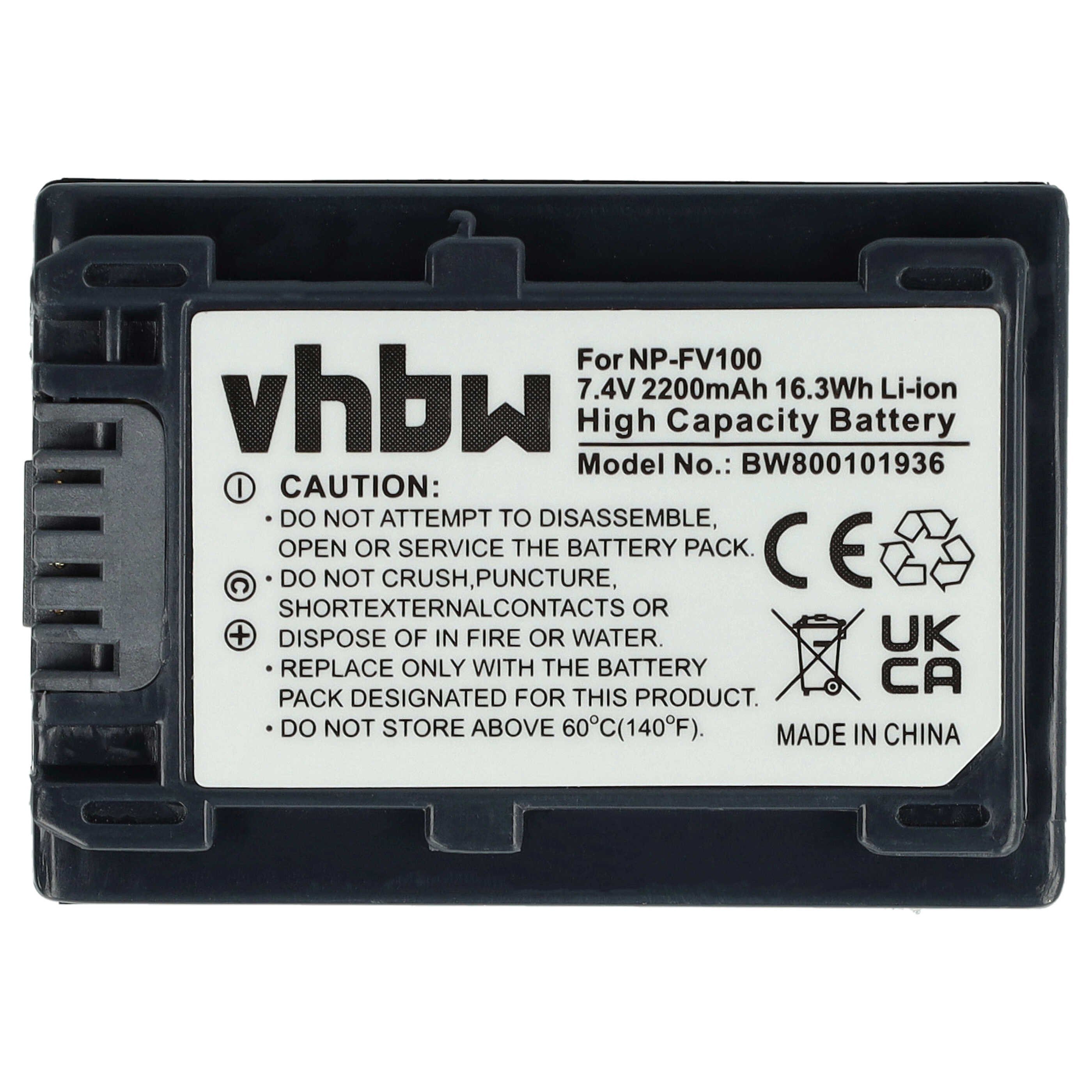 Vhbw Ersatzakku Für Sony Camcorder HDR-CX150E/CX155E/CX160 – 2200 MAh, 7,2 V, Mit Infochip