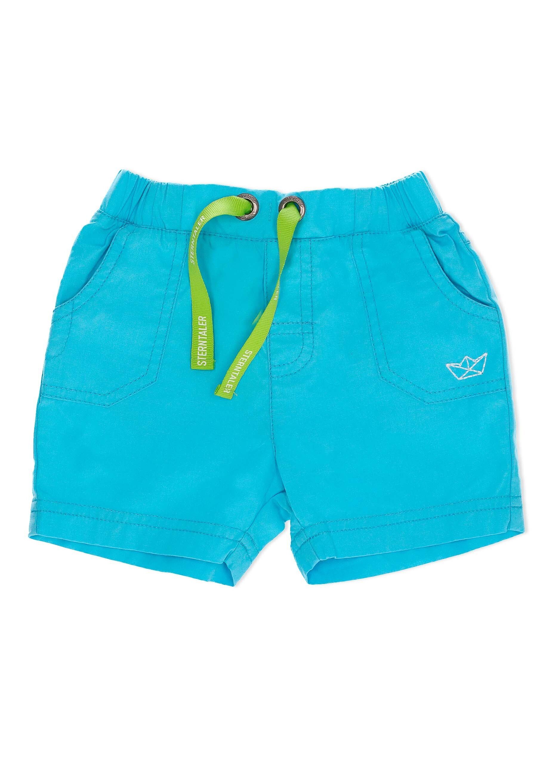 Sterntaler® Shorts Hose kurz (1-tlg) Shorts Kinder - Kurze Hose Sommer aus Baumwolle mit weichem Komfortbund - Babyhose mit aufgesetzten Taschen und Durchzugsband - Kindershorts mit Stickerei "Boot"