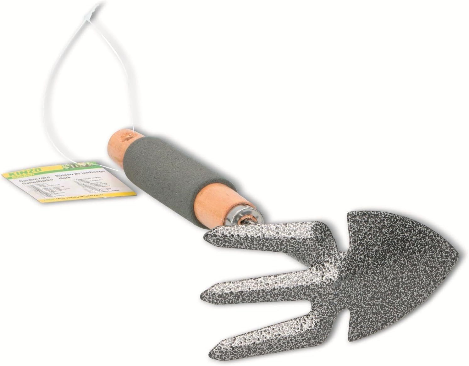Gartenhacke 2 in 1 Mini-Grubber für den Garten mit Gartenharke mit 3 Zinken 27 cm