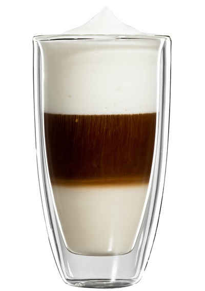 Bloomix Latte-Macchiato-Glas Roma Grande, Glas, Doppelwandig, 4-teilig