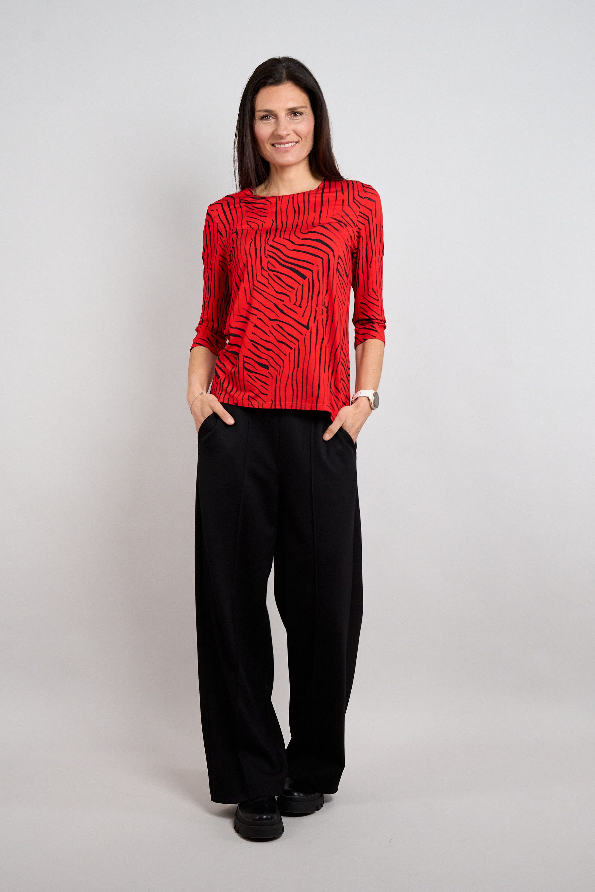 Seidel Moden 3/4-Arm-Shirt 3/4-Arm Sommershirt mit grafischem Muster - MADE IN GERMANY