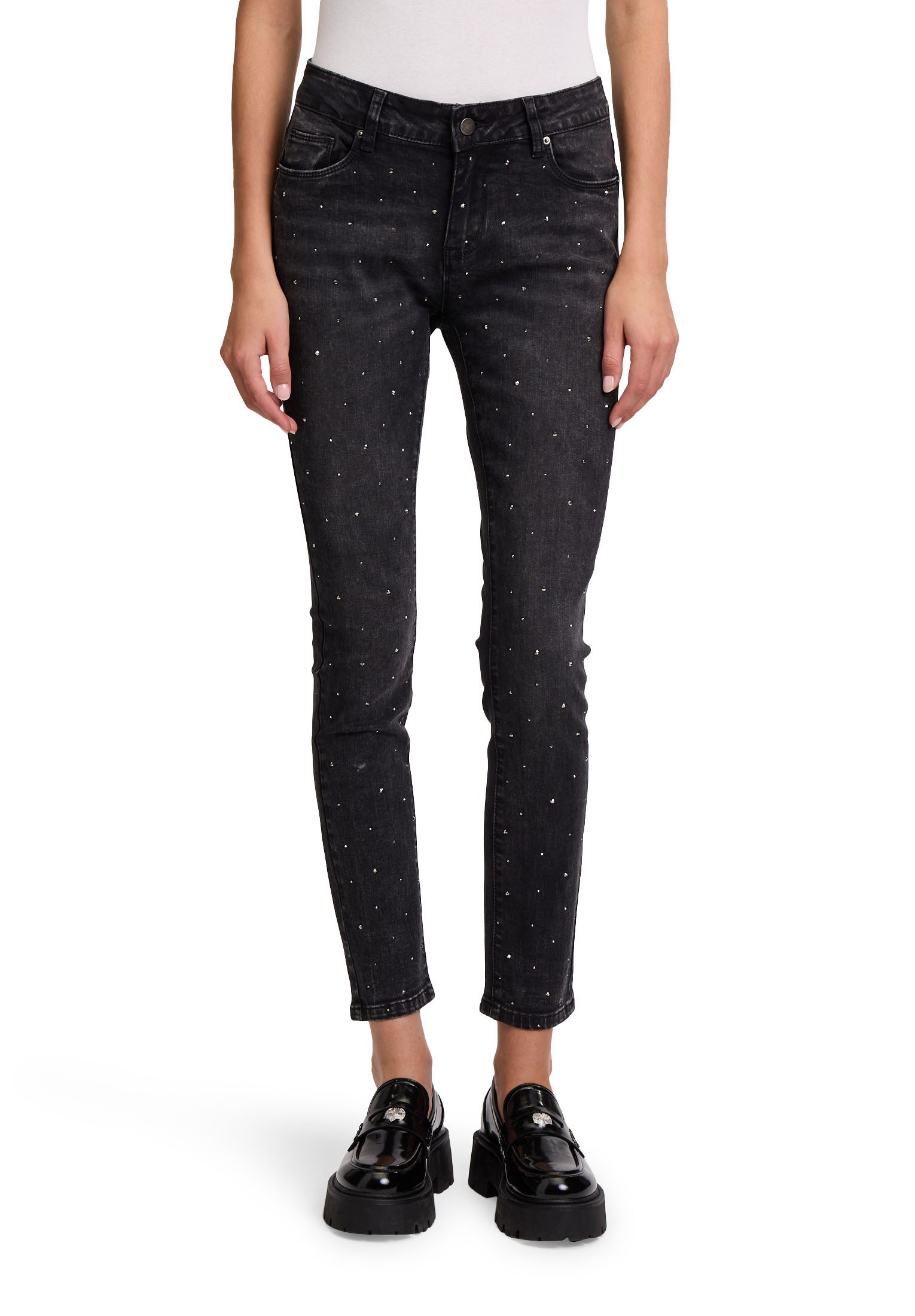 Slim-fit-Jeans Cartoon Damen Modern fit jeans mit Strass