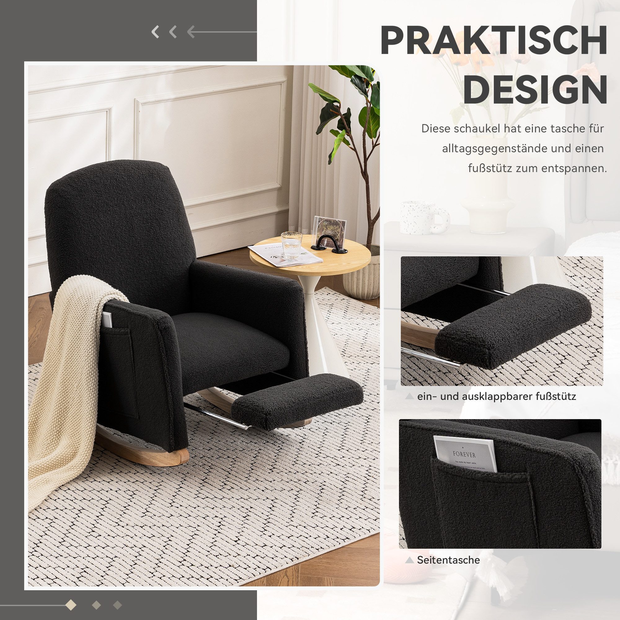 i@home Loungesessel Schaukelstuhl mit Hocker, Relaxsessel günstig online kaufen