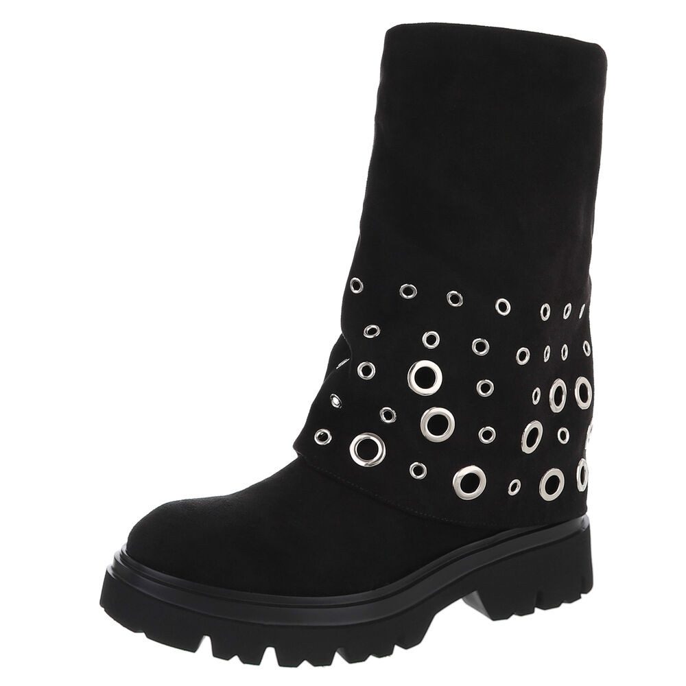 Ital-Design Modische Damenstiefel mit Ösen und günstig online kaufen