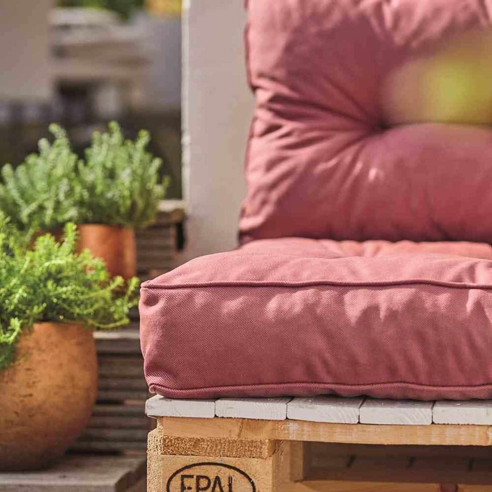 Siena Garden Bankauflage Palettenkissen 4er Set Palettenauflage Polster für Europaletten, (4 St)