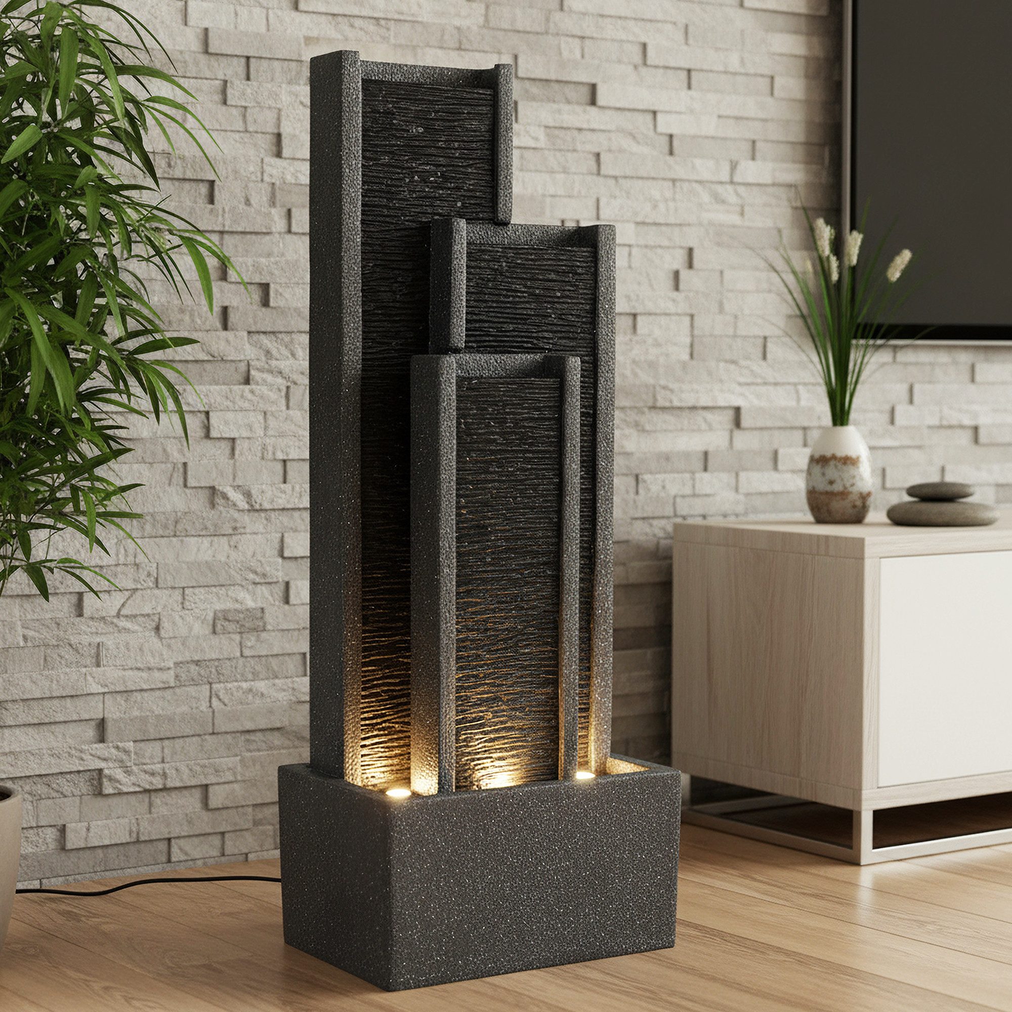 Arnusa Gartenbrunnen Springbrunnen BK903 Wasserwand 99 cm Standbrunnen mit günstig online kaufen