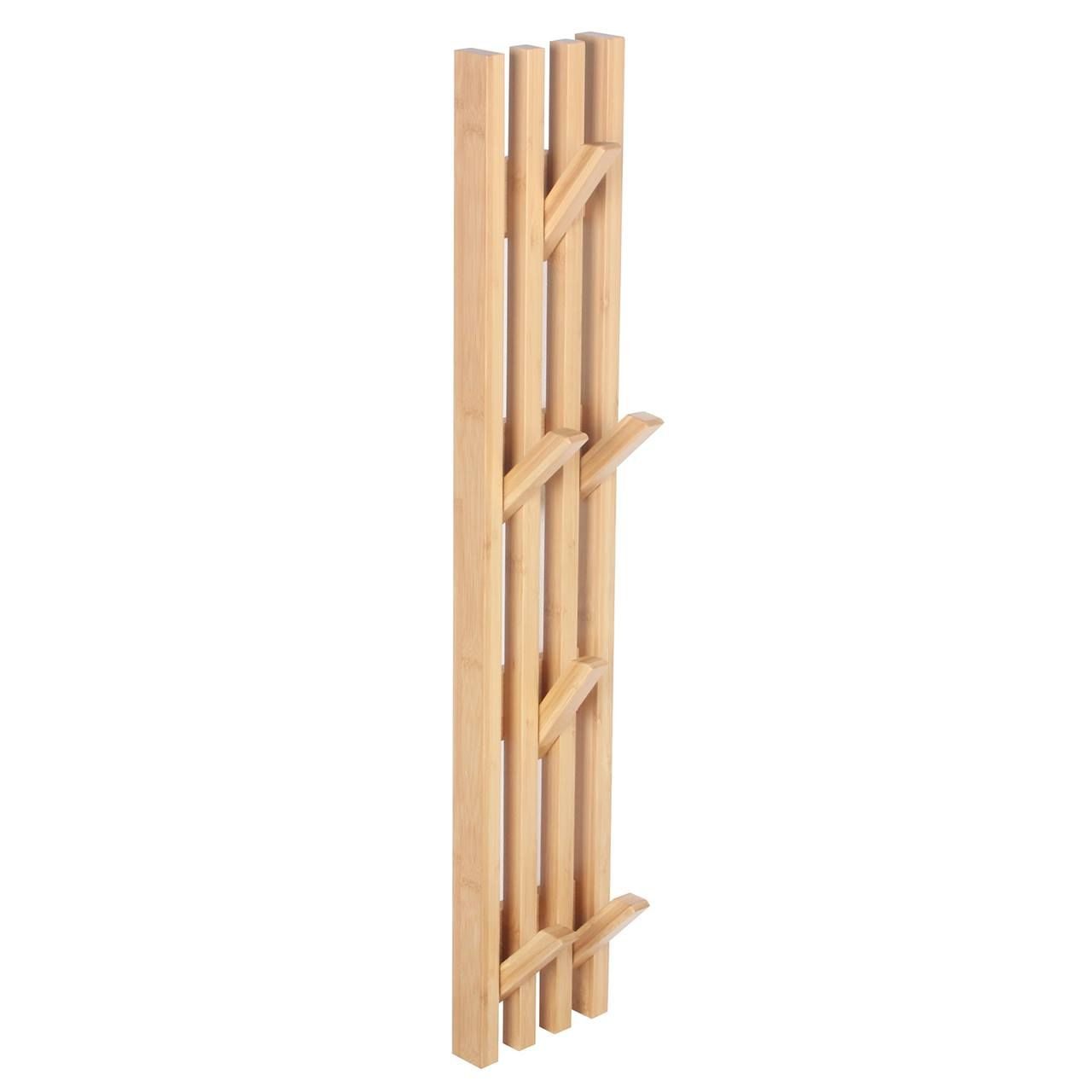 BEGRYF Wandgarderobe Bambus Natur 14 x 3,5 x 80 cm (1 St), 4 Haken, zur Wandmontage