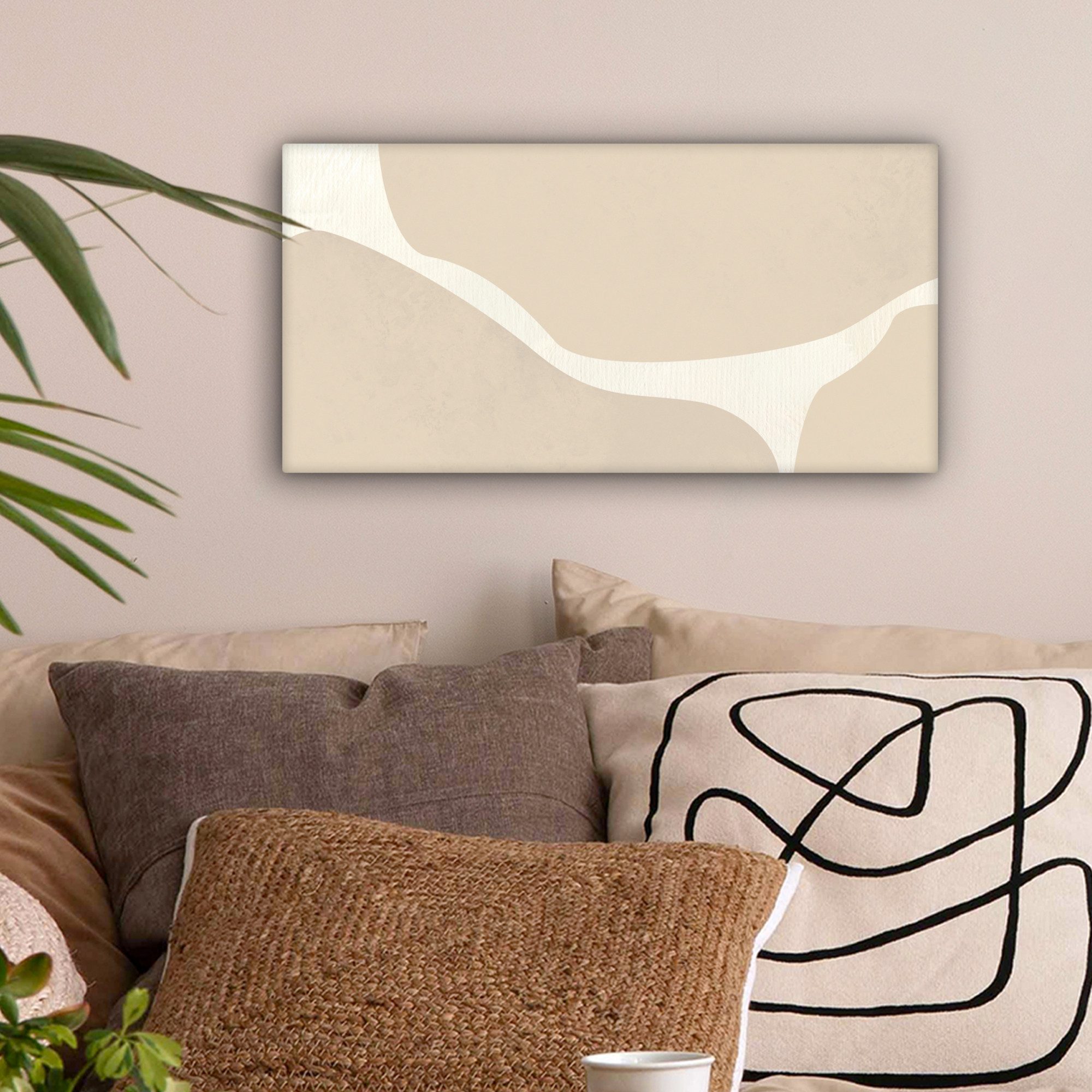 OneMillionCanvasses® Leinwandbild Panorama Abstrakt - Beige günstig online kaufen