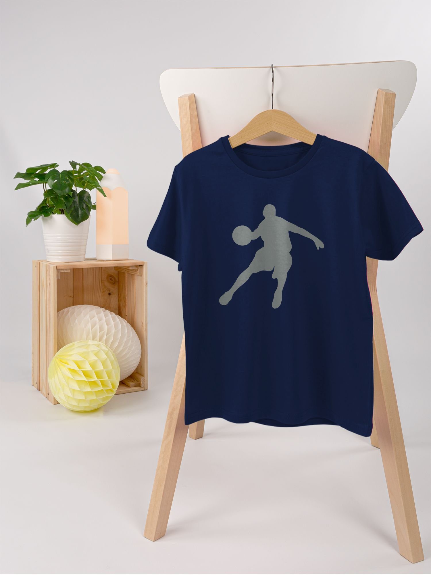 Shirtracer T-Shirt Basketballspieler Kinder 03 Sport Dunkelblau Kleidung