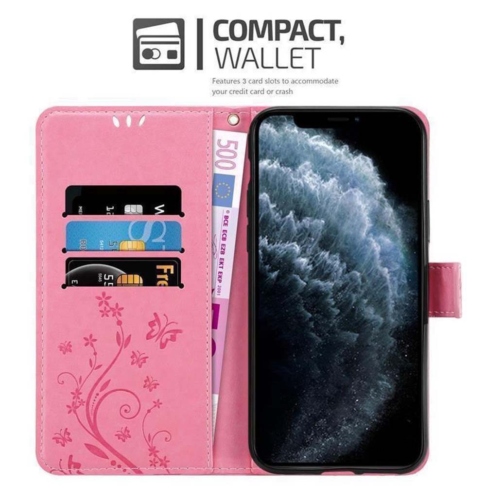 Cadorabo Handyhülle für iPhone 11 PRO MAX Hülle Apple iPhone 11 PRO MAX, Hülle Schutzhülle Blumen Flower mit Standfunktion Kartenfach Magnet