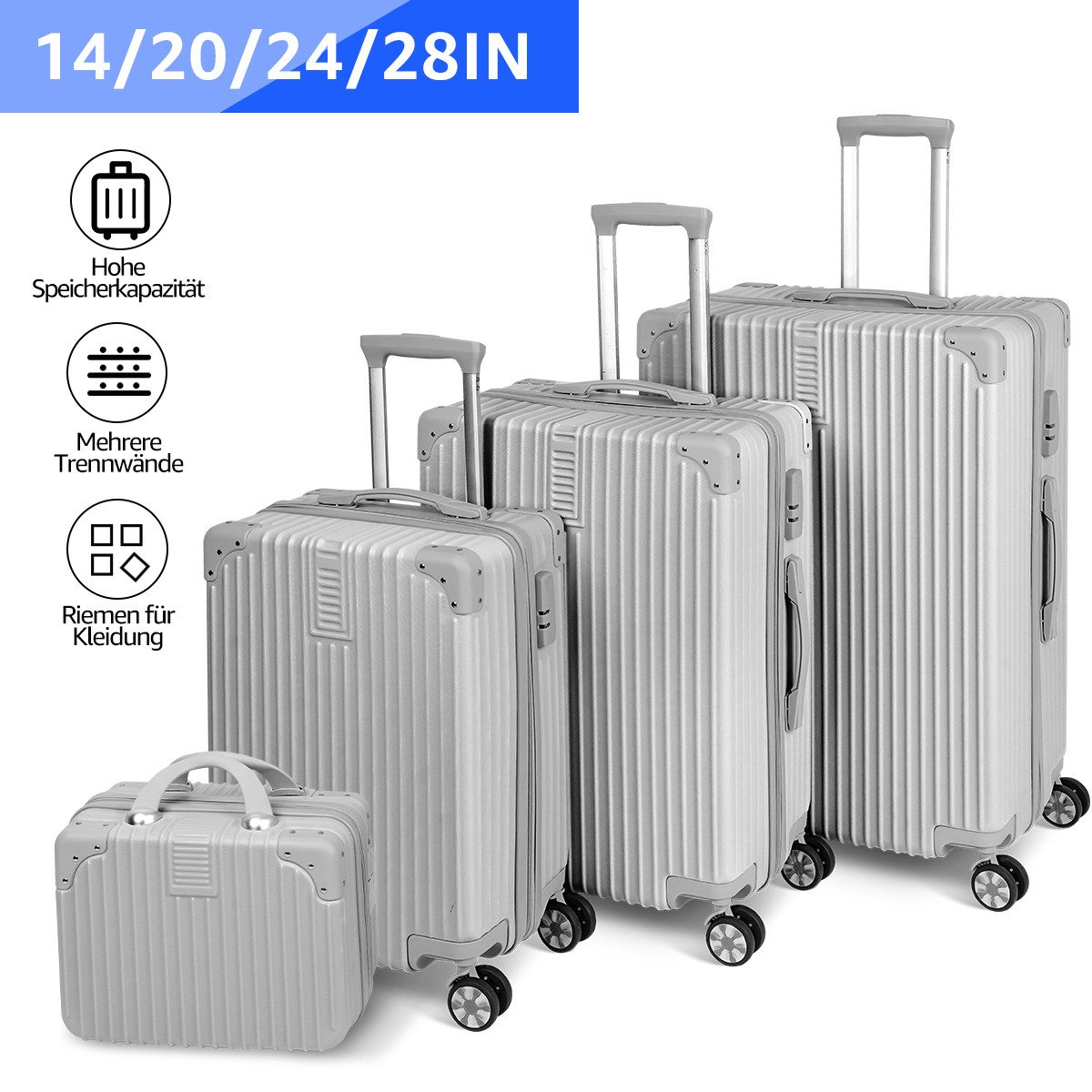 NULSTA Hartschalen-Trolley 3tlg. Hartschalenkofferset, Reisekofferset, Koff günstig online kaufen