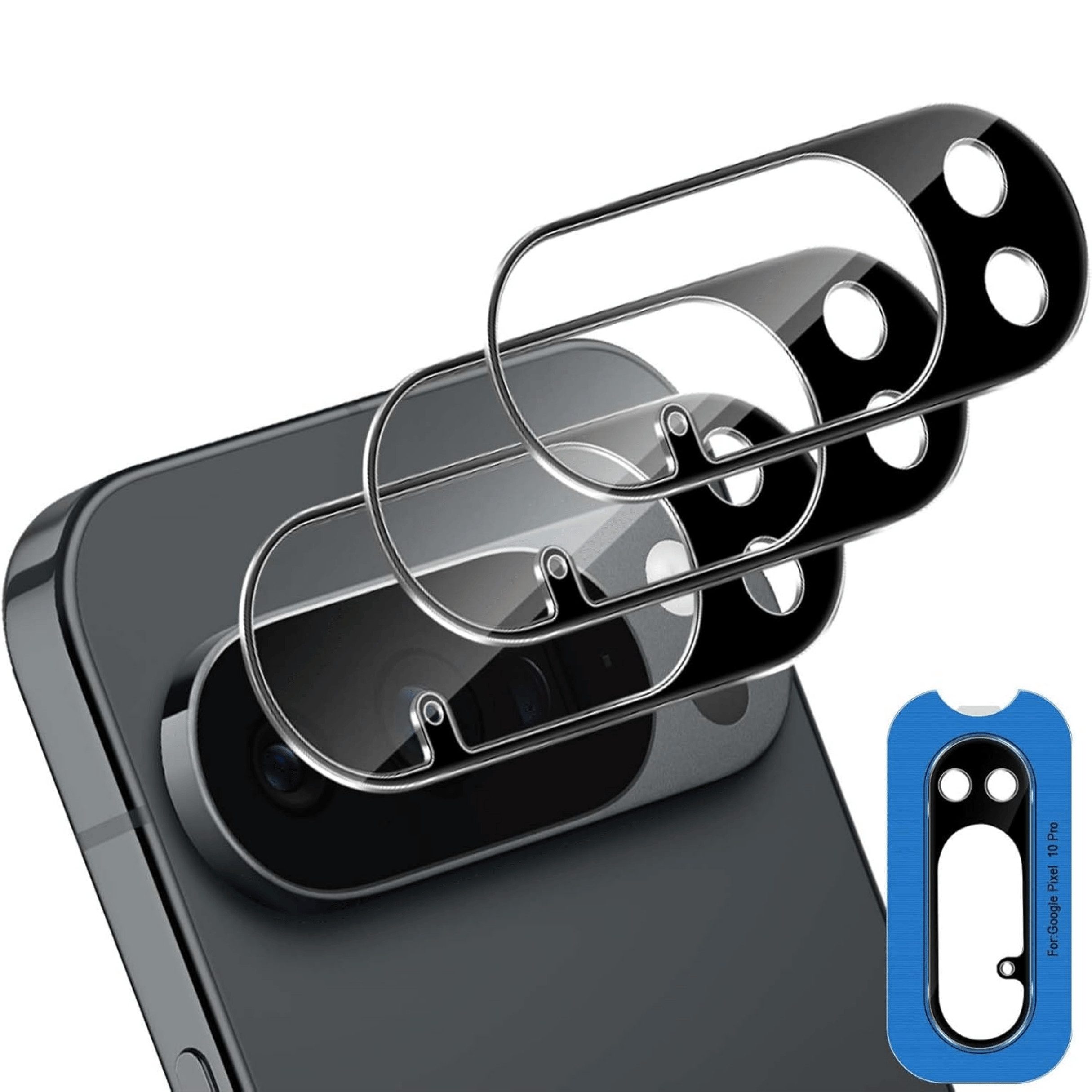 SmartUP Displayschutzglas für Google Pixel 10 Pro XL Kamera Schutz Panzerfolie Linse Hartglas 3D für Für Google Pixel 10 Pro XL, kompletter Kameraschutz