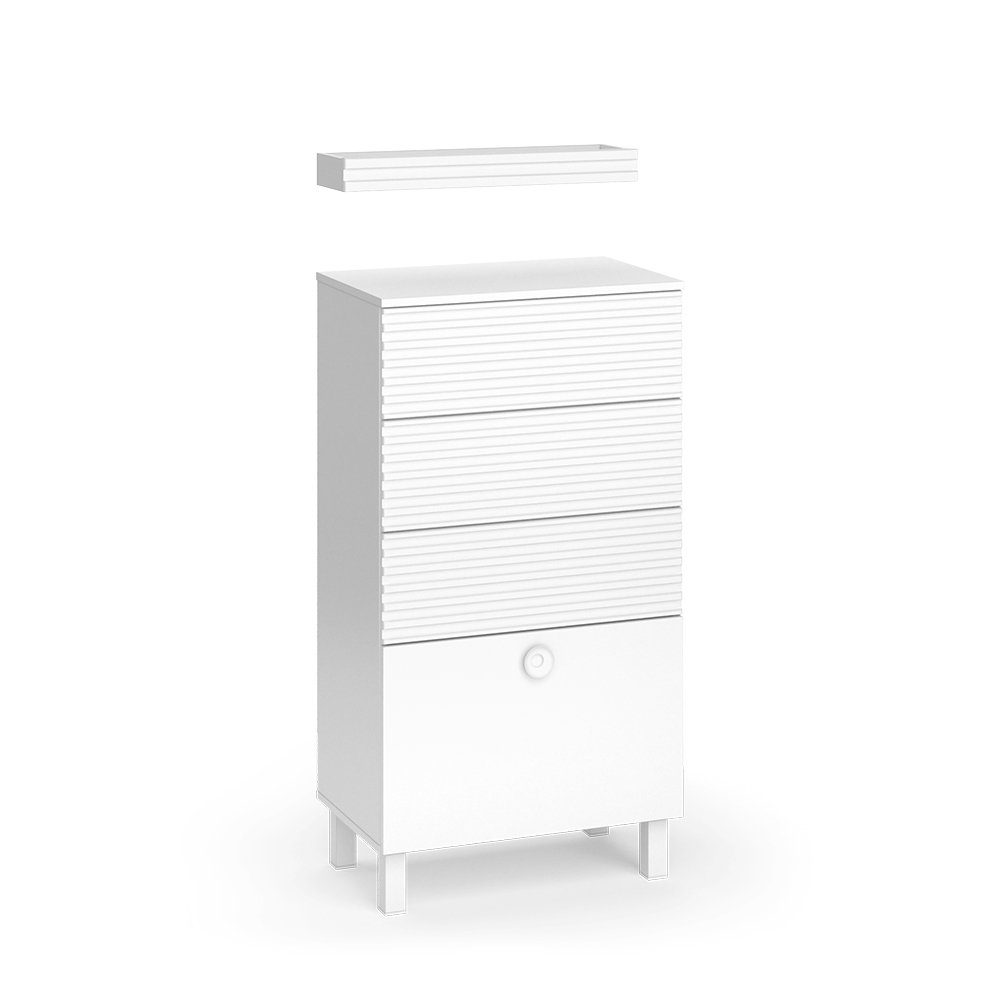 Vicco Midischrank Sola Weiß 60 x 113 cm mit 4 Schubladen günstig online kaufen