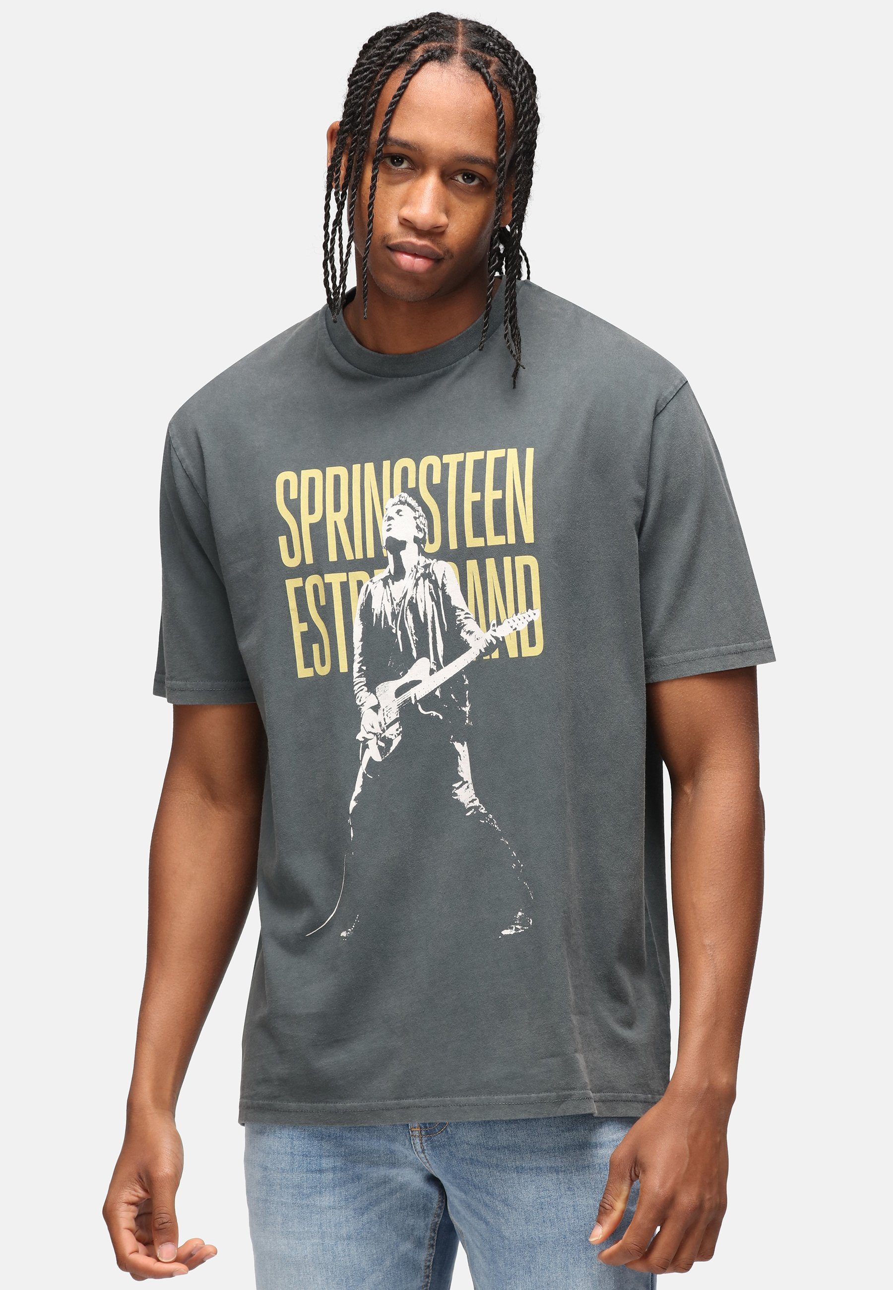 Recovered T-Shirt Bruce Springsteen Guitar Washed Relaxed GOTS zertifizierte Bio-Baumwolle
