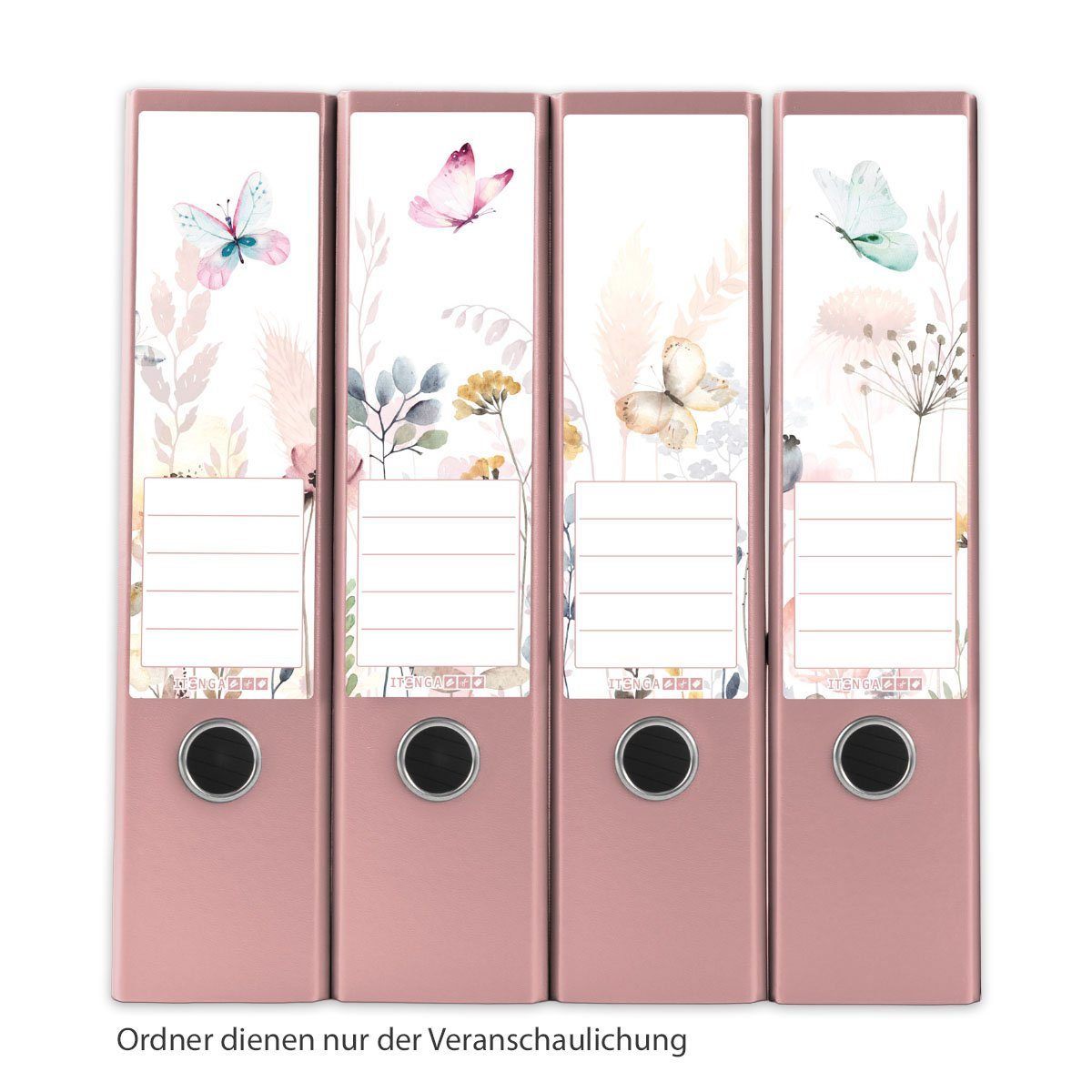 itenga Etiketten itenga 12er Set Ordneretiketten als Panorama Motiv Schmetterling - bre
