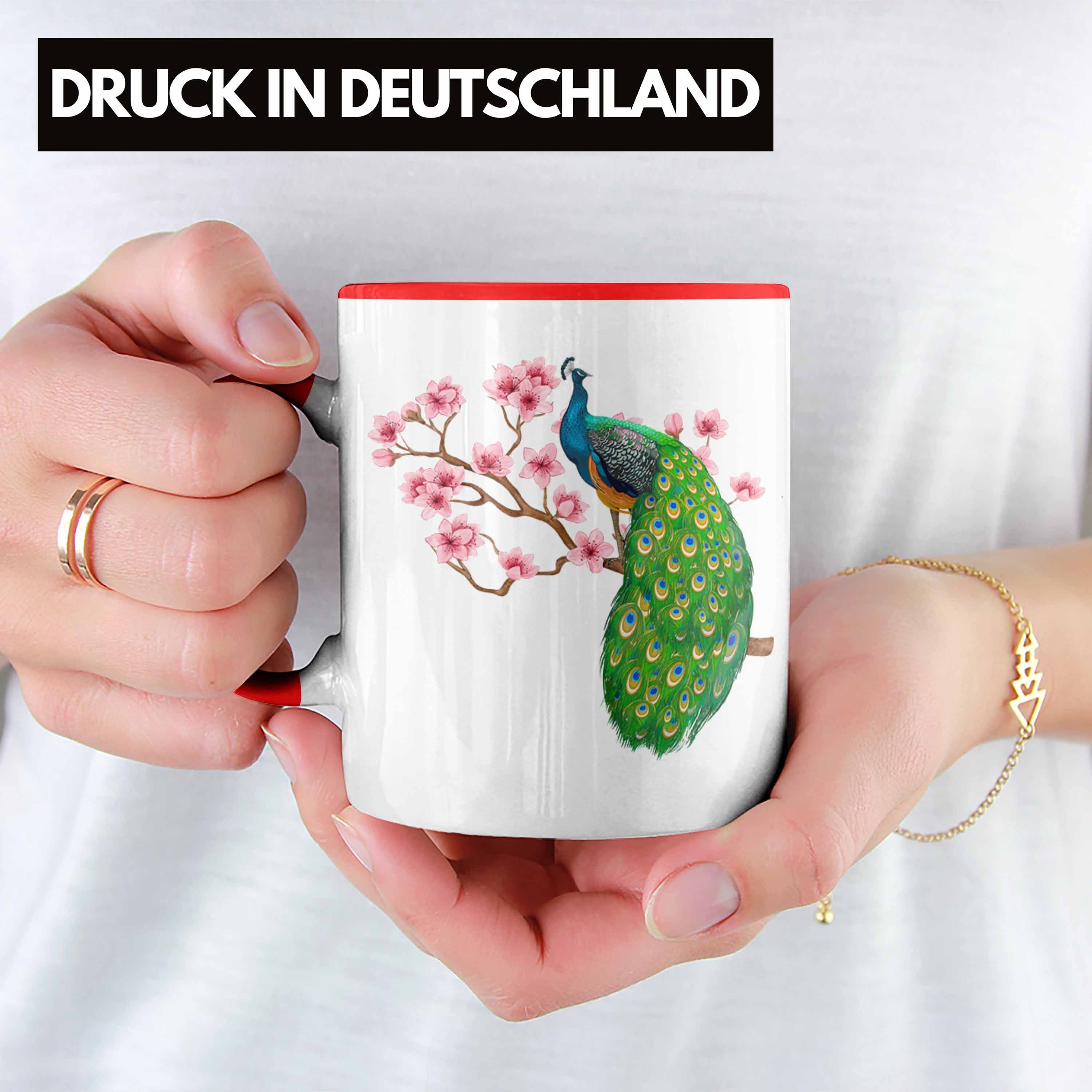 Deko Schöne Pfau Geschenkidee Tasse Geschenk Tasse Pfauen-Besitzer Trendation Grafiken Trendation Rot - Grafik