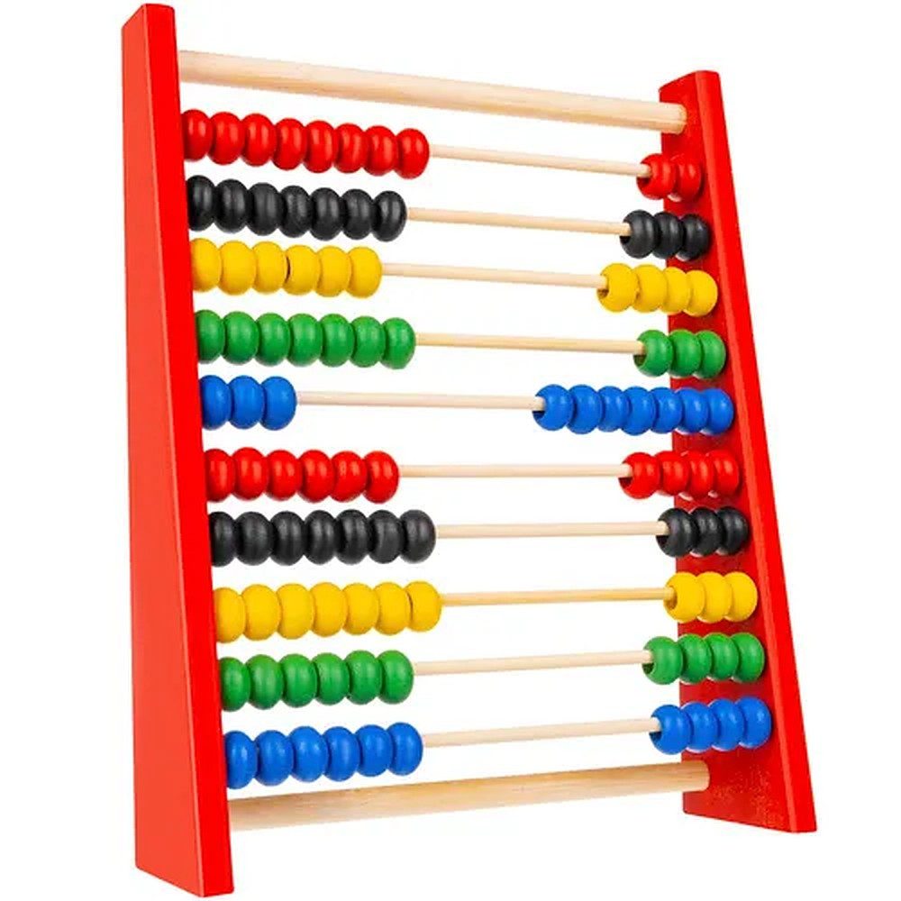 KRUZZEL Rechenschieber Rechenrahmen Zählrahmen Lernspielzeug, (Spar-Set, 1-tlg., 16 x 20 x 5 cm bunt), 10 Reihen, 100 Holzperlen, standfest, kompakt