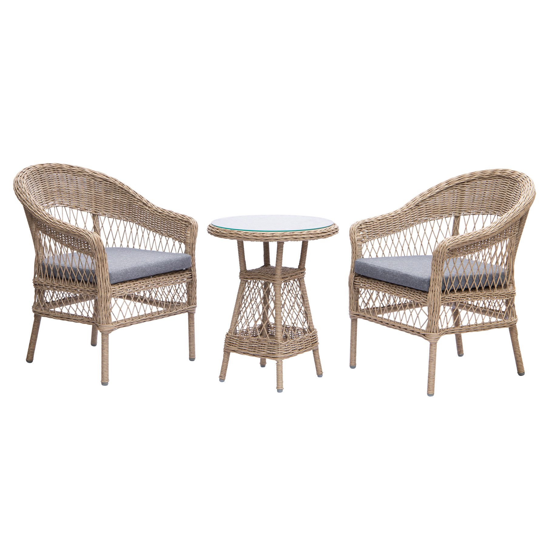 riess-ambiente Balkonset ELYSEE natur / grau Aluminium Polyrattan · Outdoor günstig online kaufen