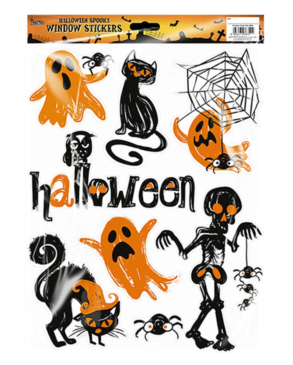 Horror-Shop Dekoobjekt Halloween Fenster Sticker mit spooky Motiven 1 St.