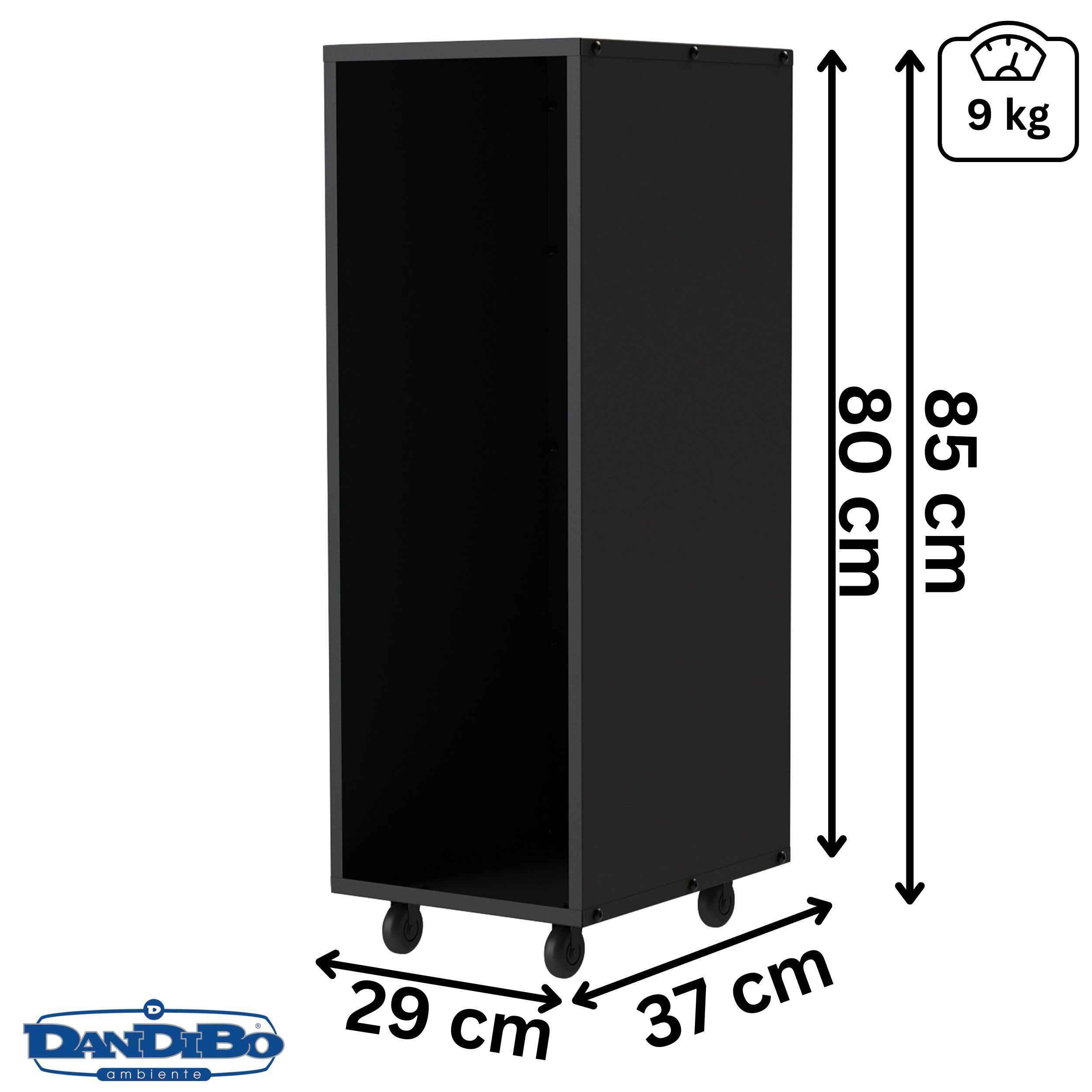 DanDiBo Kaminholzregal Innen Metall Schwarz Kaminholzständer 85 cm mit Roll günstig online kaufen